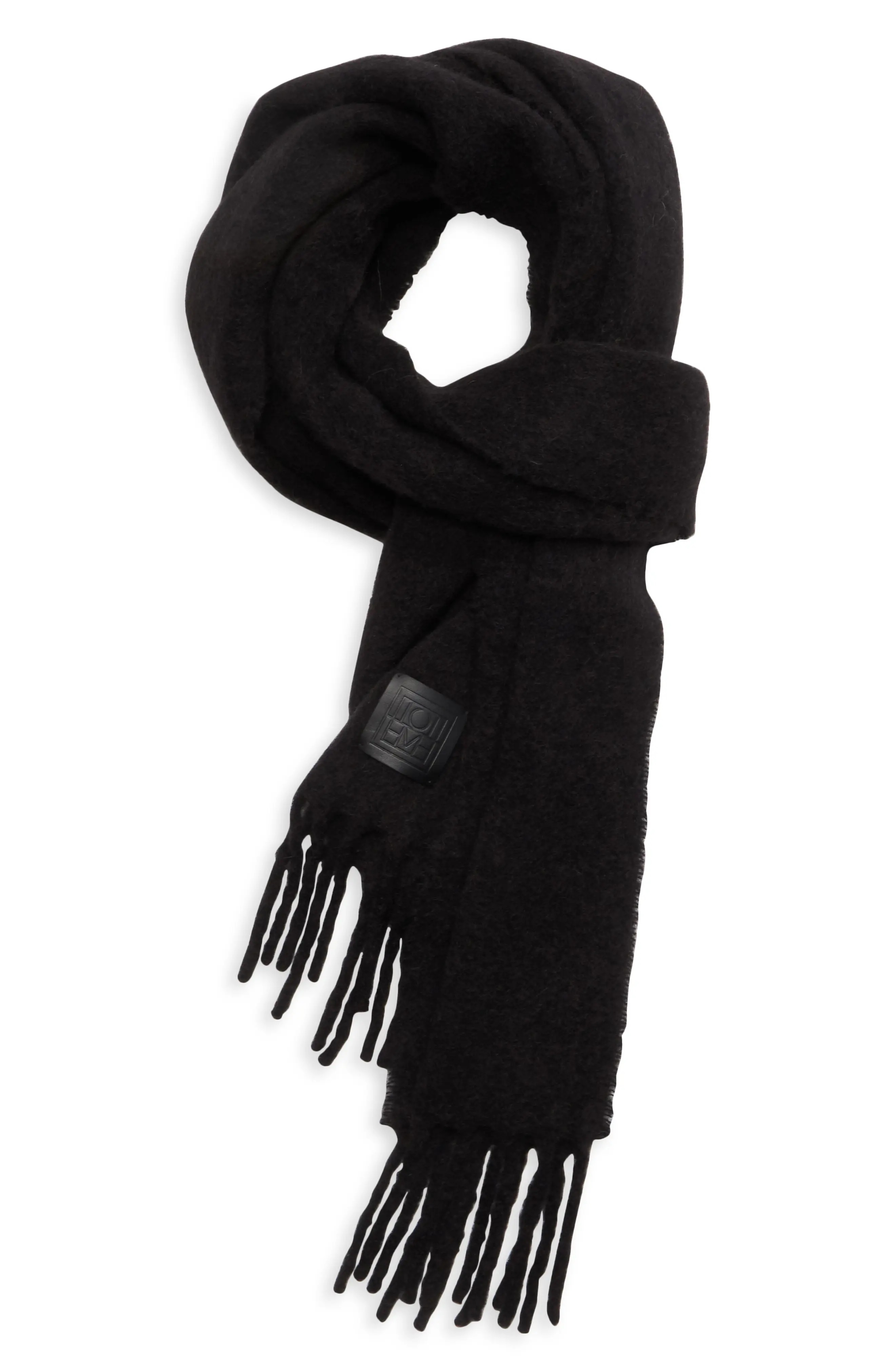 Monogram Patch Alpaca Blend Fringe Scarf - 2