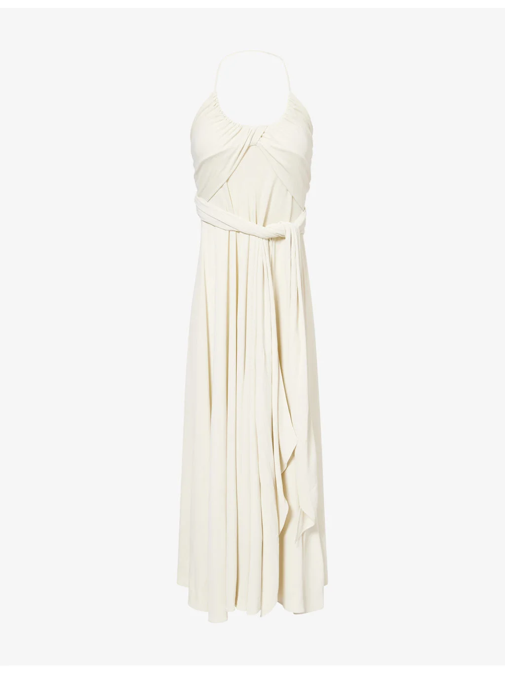 Crossed Halter-Neck Stretch-Jersey Maxi Dress - 1