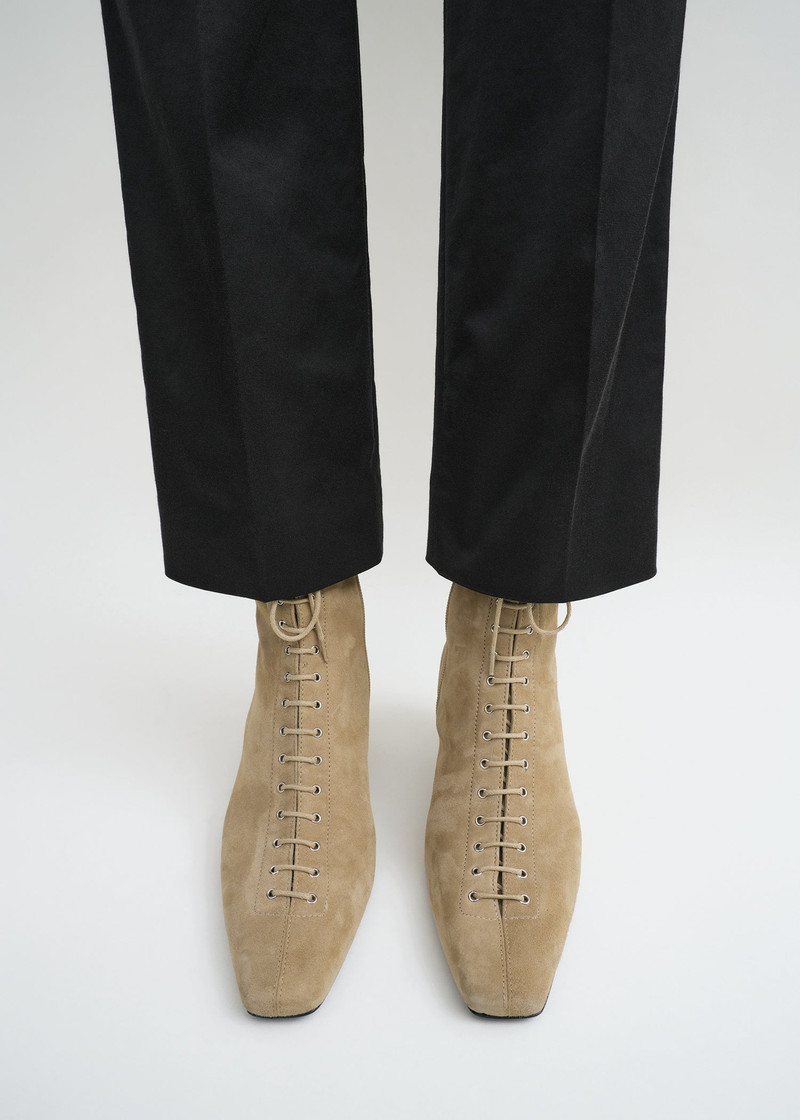 Totême Suede lace-up boots desert outlook