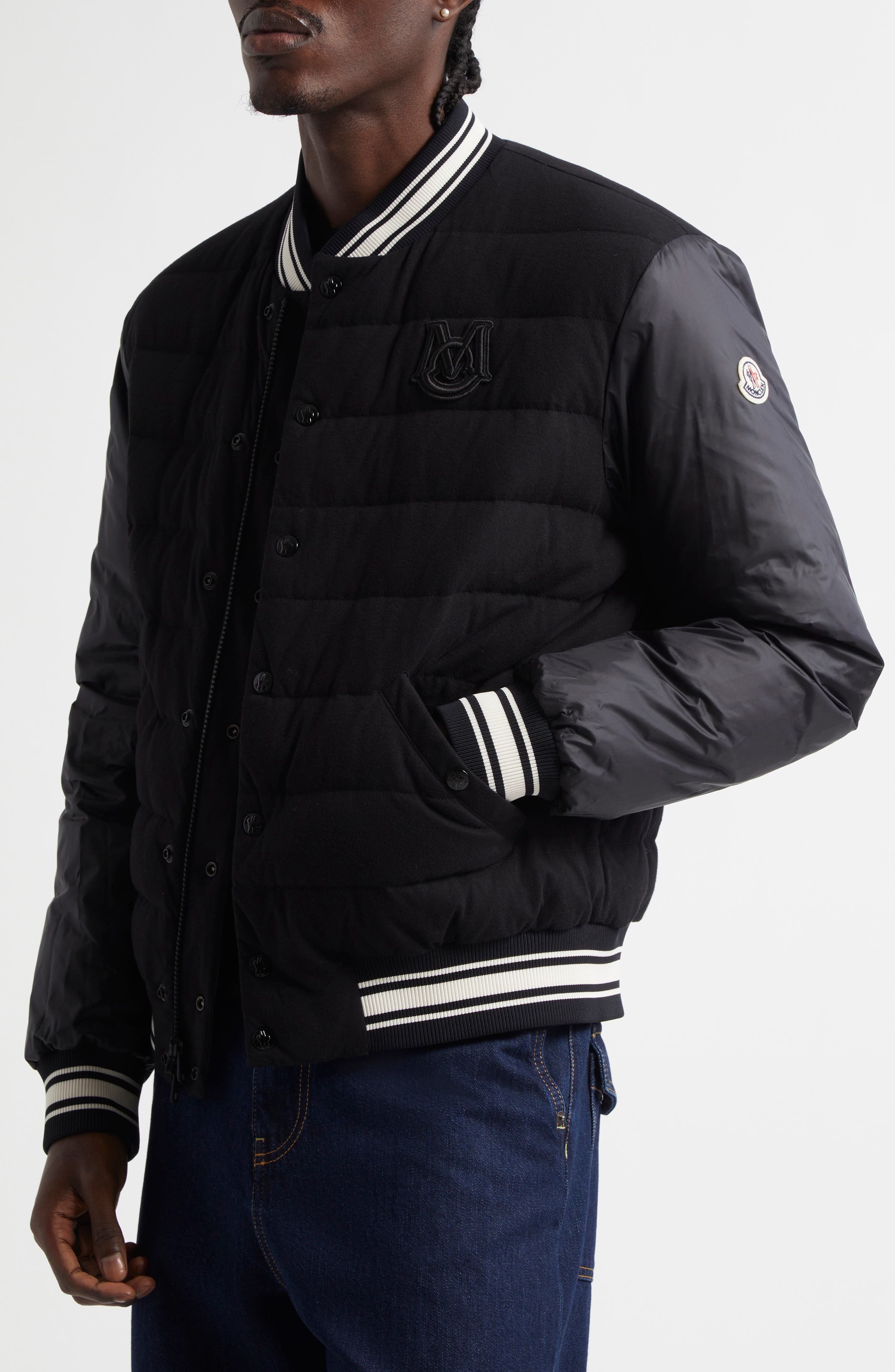 Moncler Bouchet Down Baseball Jacket in Black at Nordstrom - 2