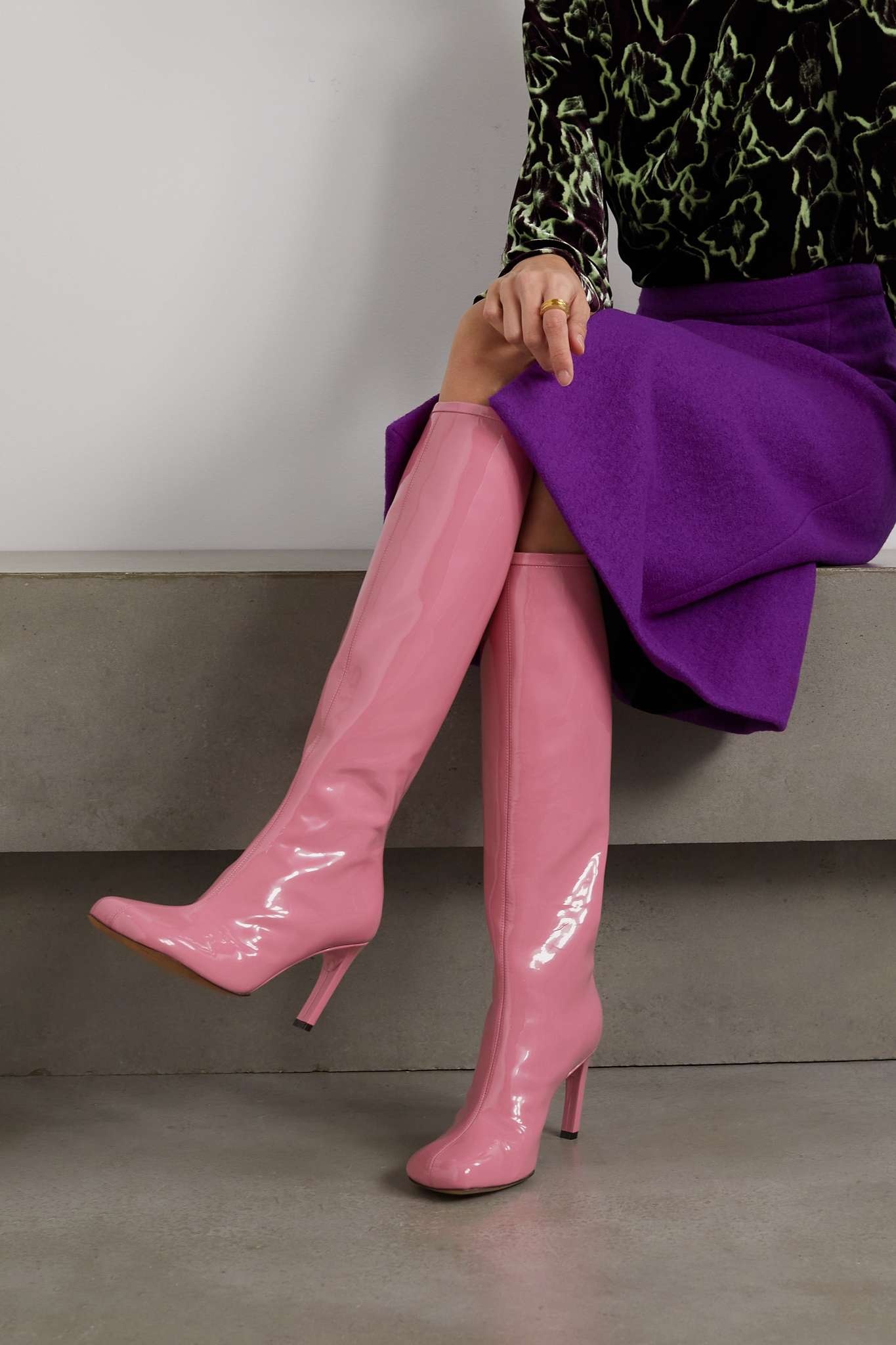 Patent-leather knee boots - 2
