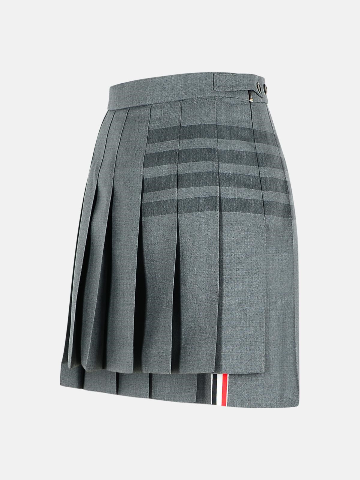 '4-BAR' GREY VIRGIN WOOL SKIRT - 2