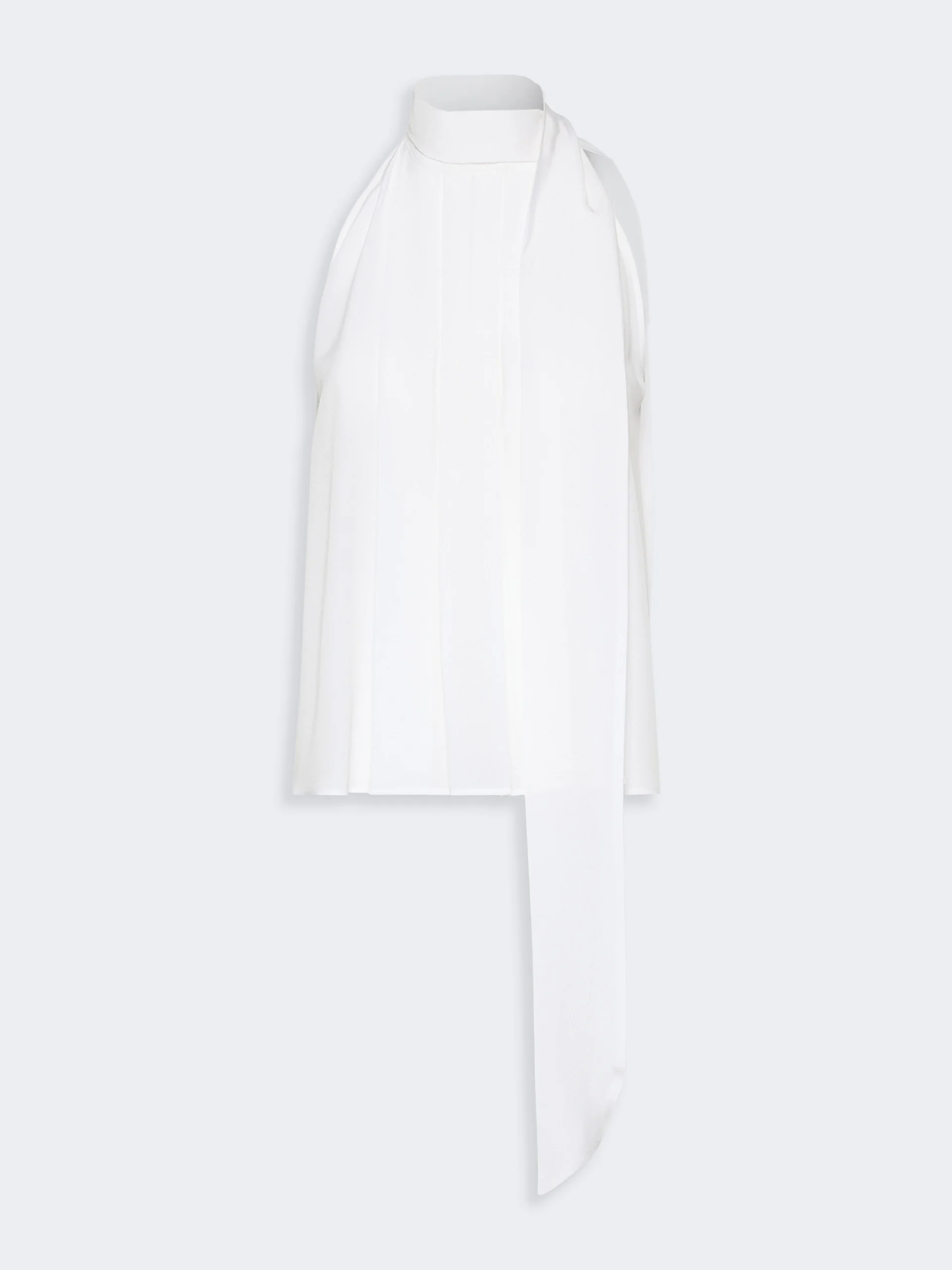 FUNE Sleeveless crepe de chine top - WHITE - 1