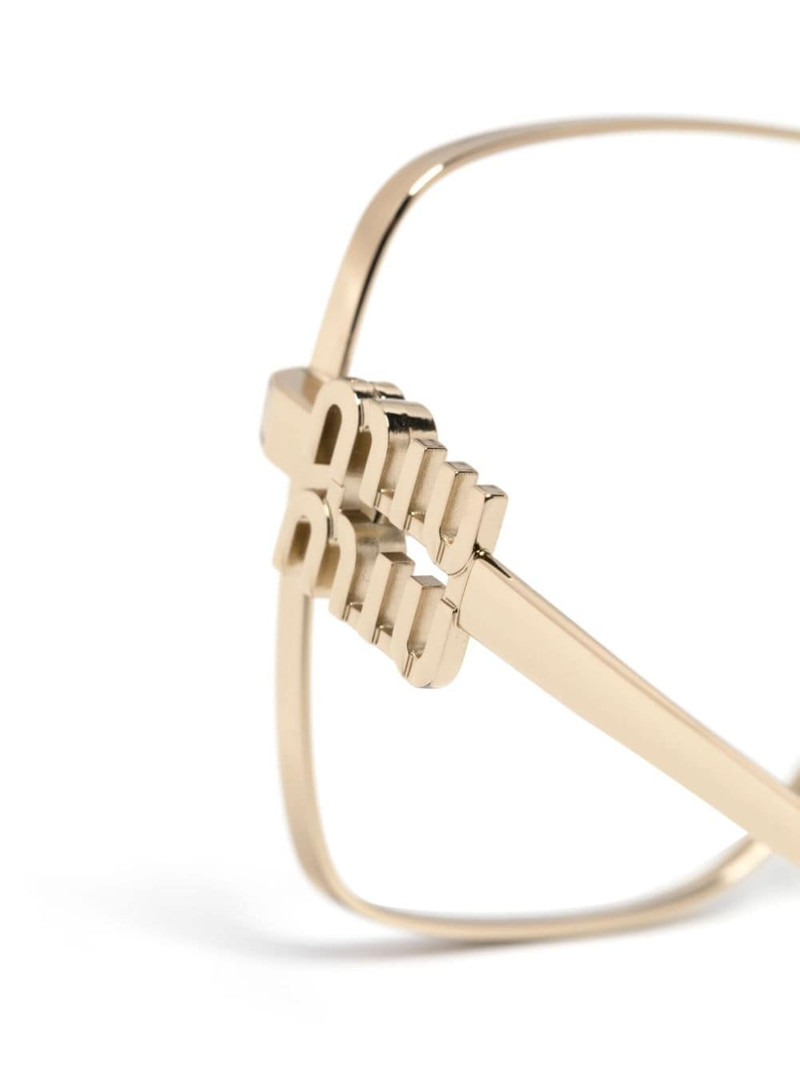 logo-lettering square-frame glasses 3
