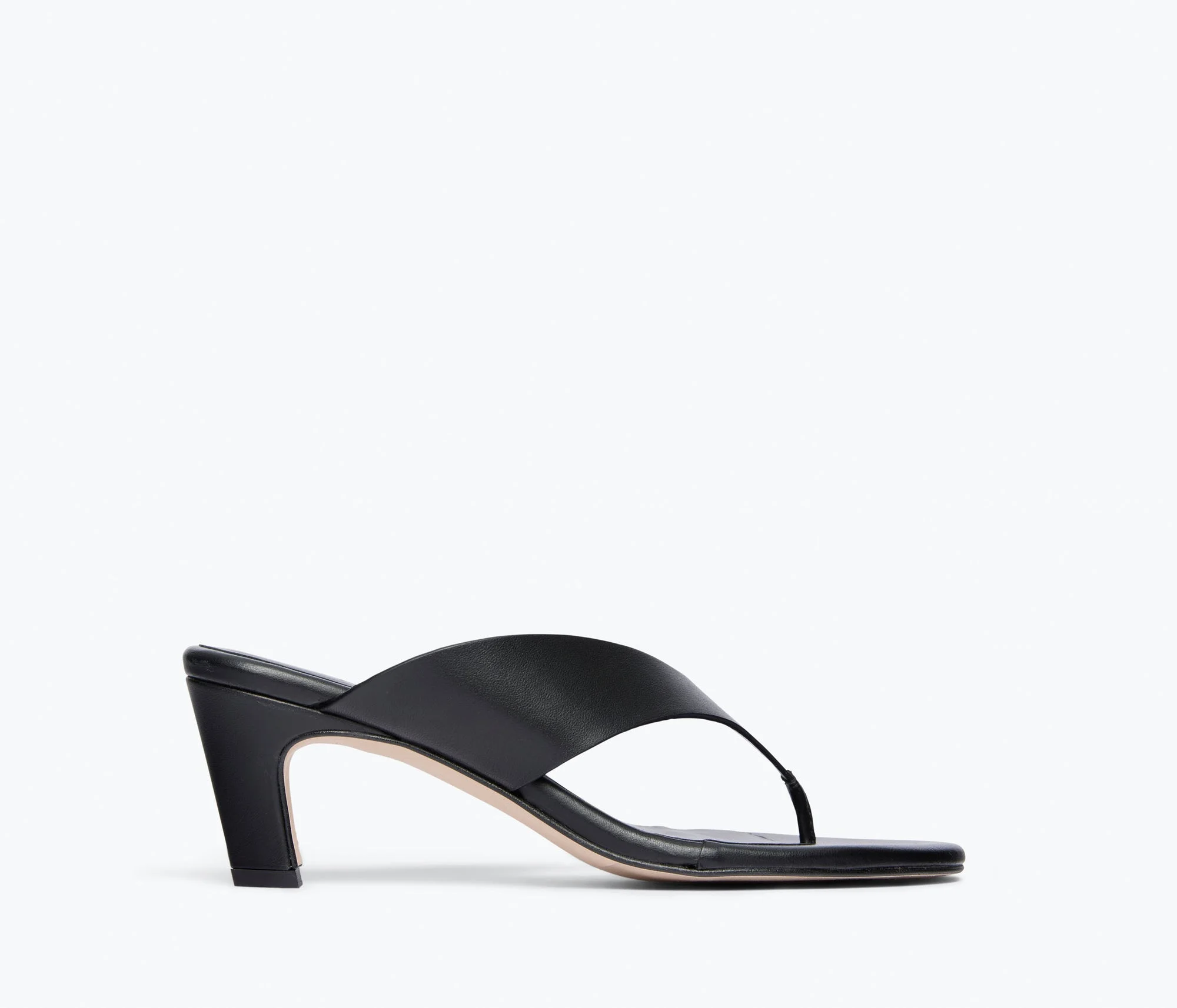 KAT HEELED LEATHER THONG SANDAL - 1