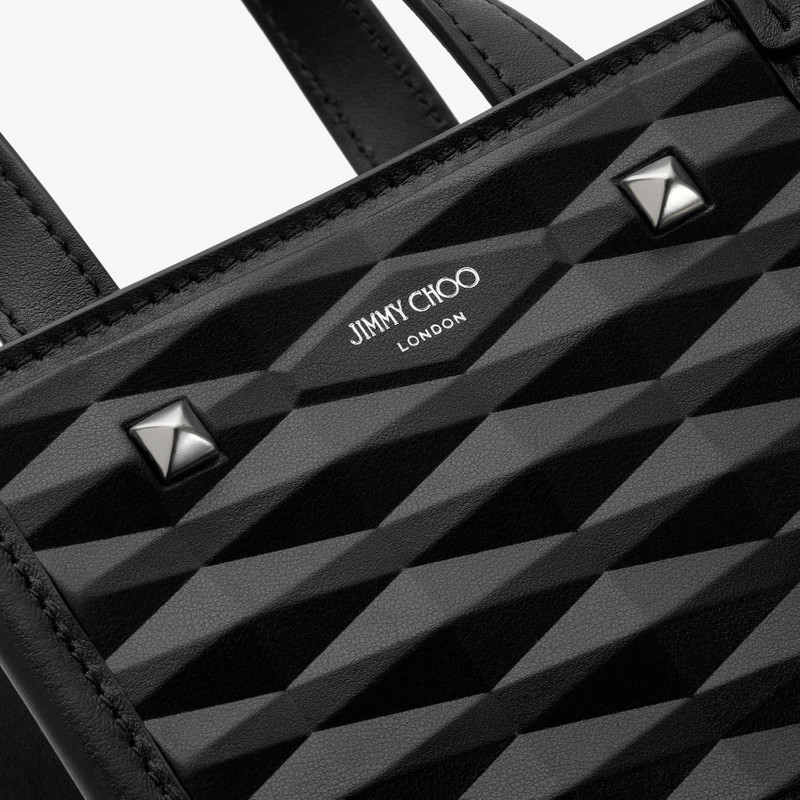 Mini N/S Tote
Black Diamond Embossed 3D Leather Mini Tote Bag 4