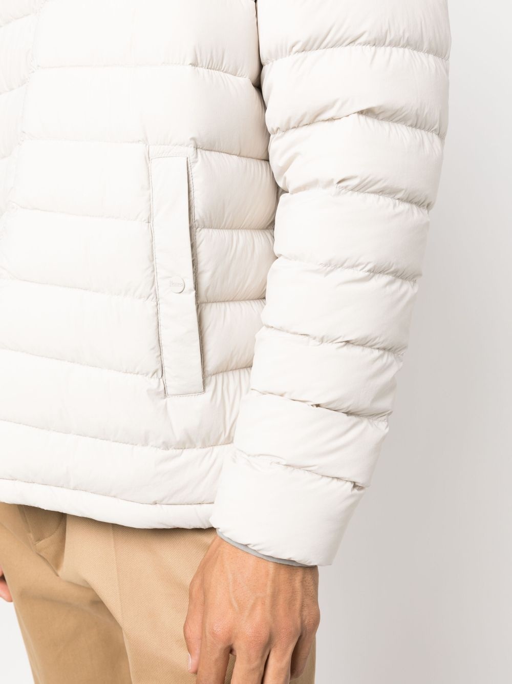 padded-design hooded jacket - 5