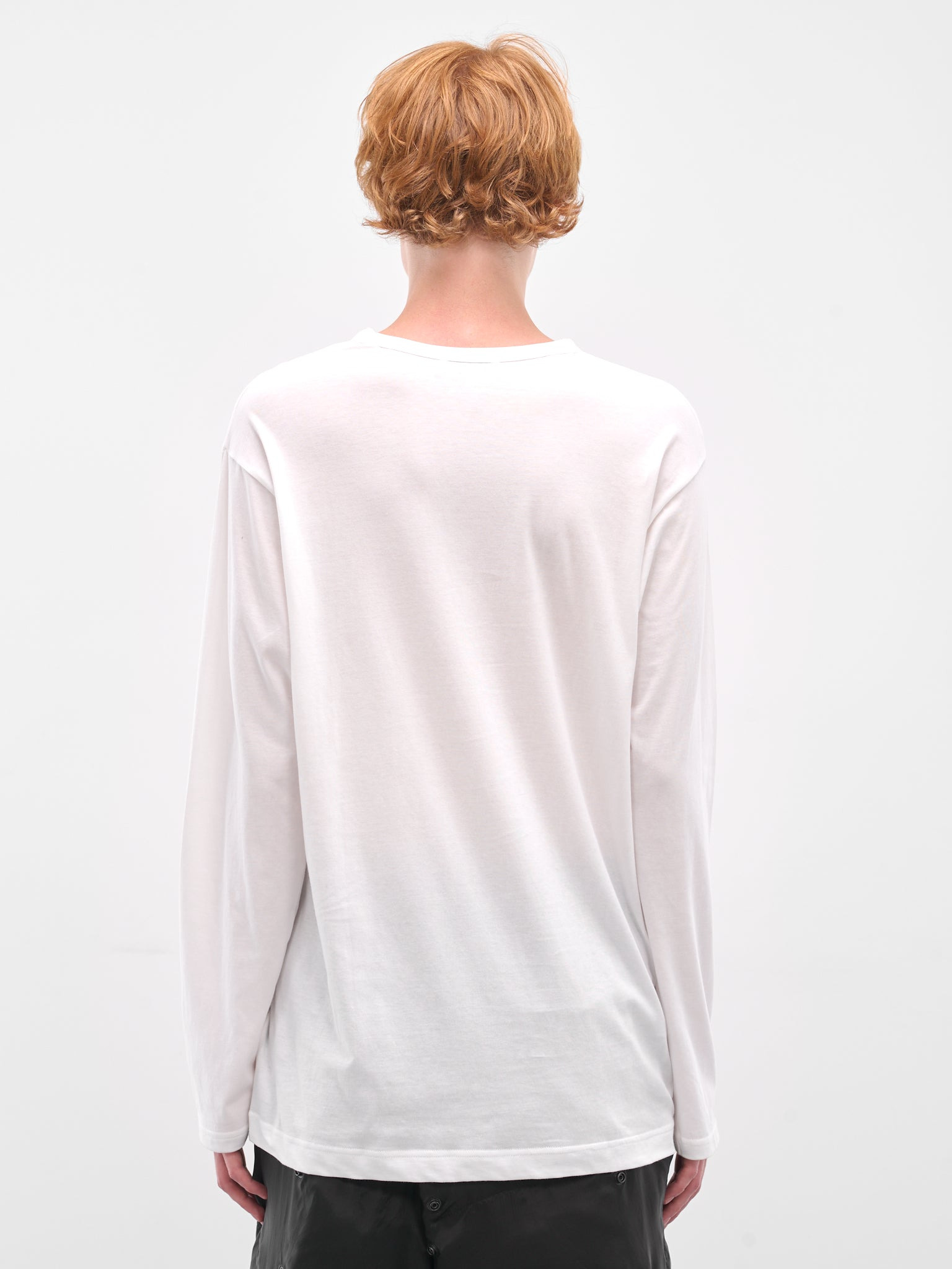 White Crewneck Long Sleeve Tee - 3