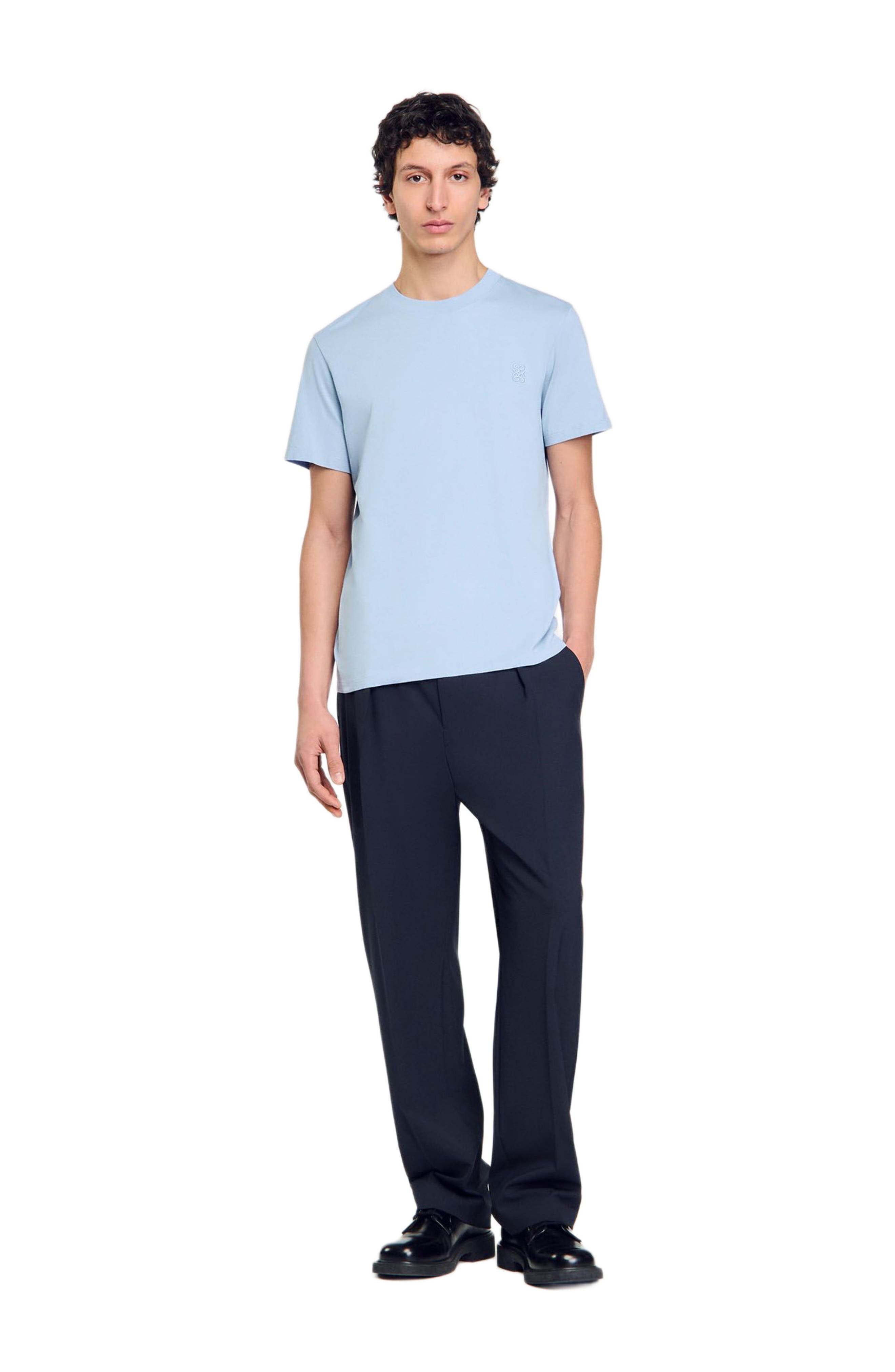 SANDRO Cotton T-shirt in Blue Sky at Nordstrom - 6