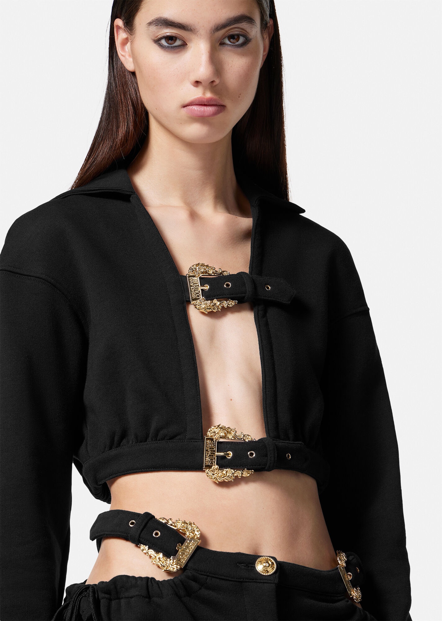 Baroque Buckle Crop Hoodie - 5
