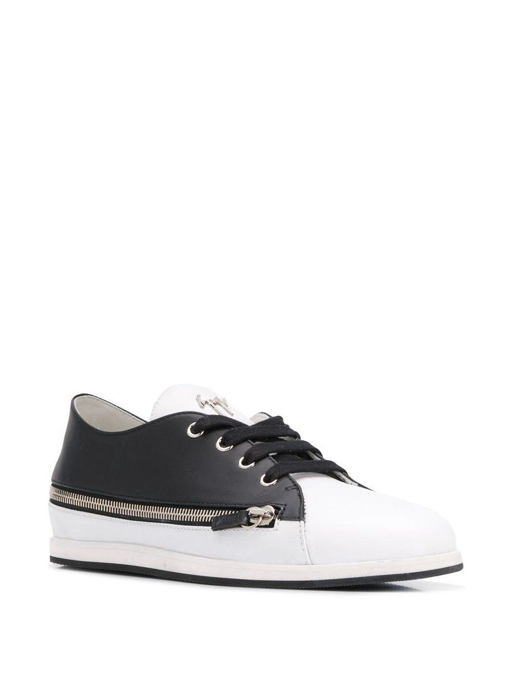 two-tone zipped sneakers - 2