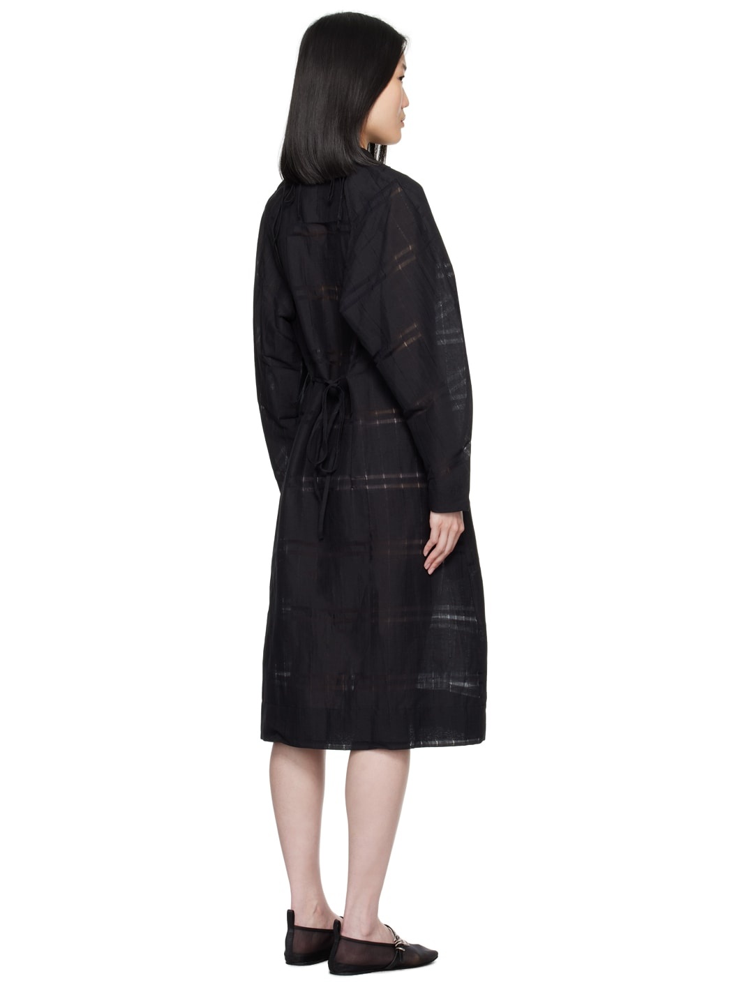 Black Spam Midi Dress - 3