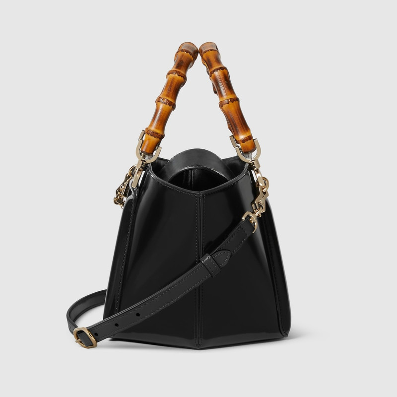 Small bamboo top handle tote bag 7