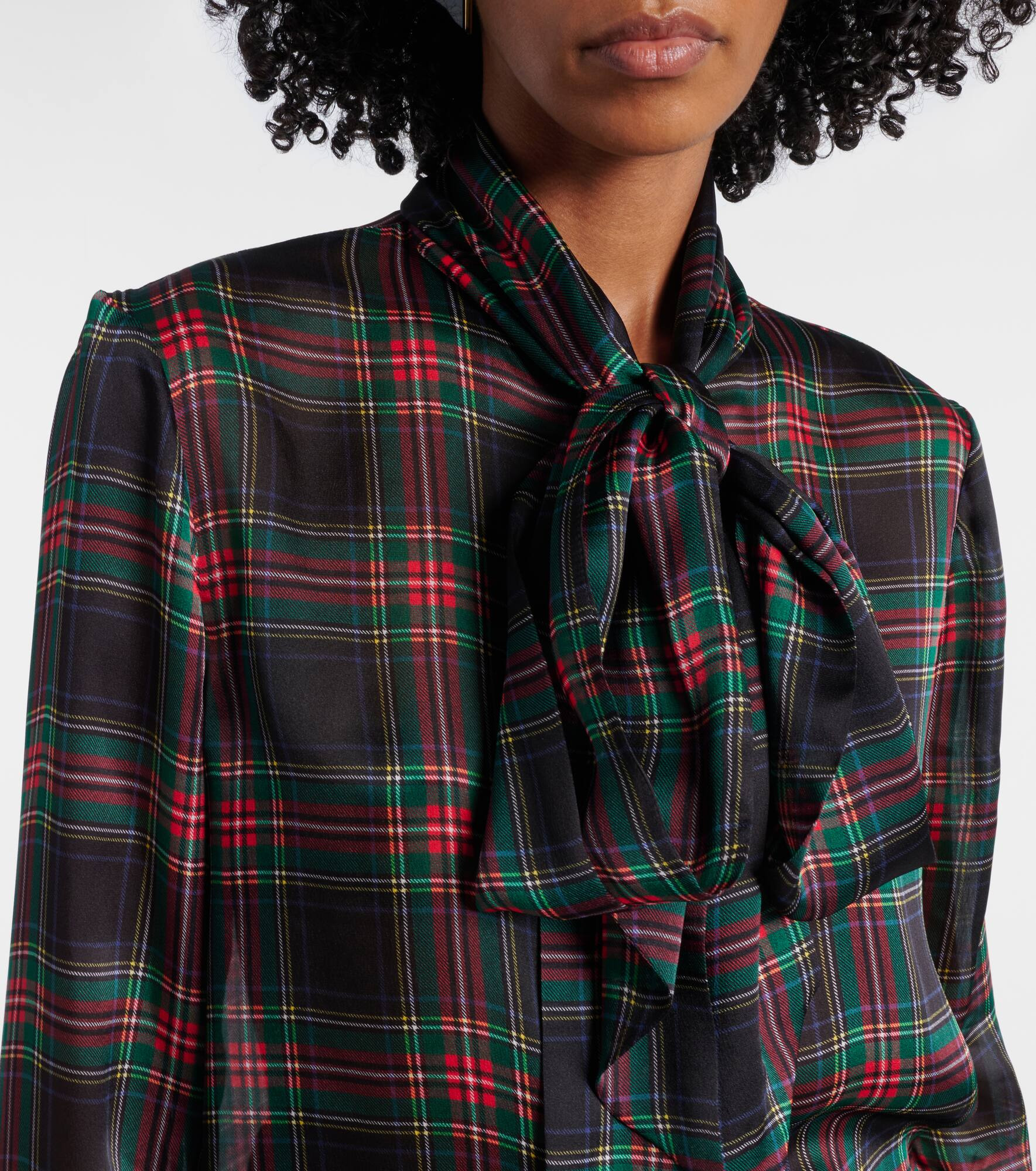 Plaid silk blouse - 4
