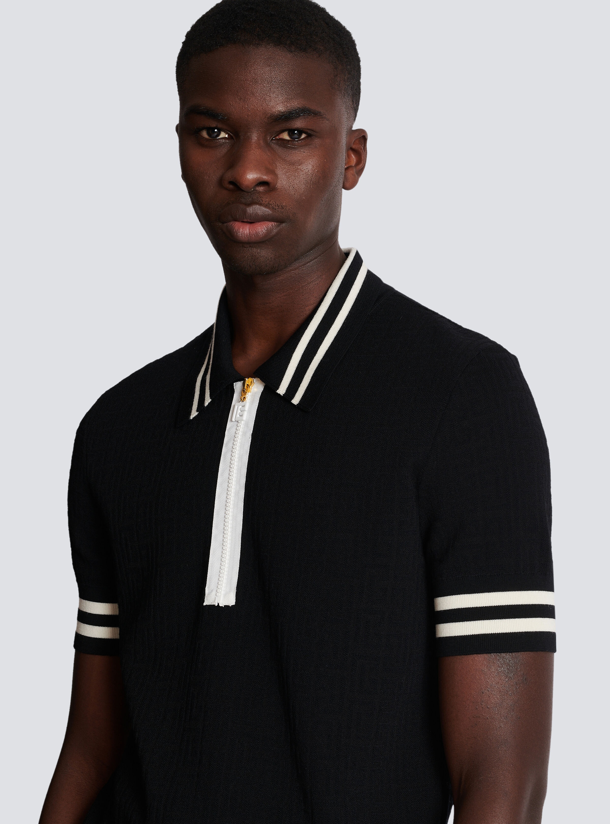 Monogrammed jacquard polo shirt - 7