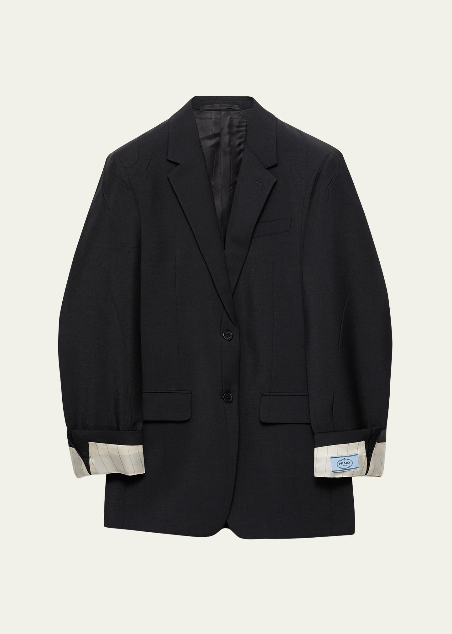 Turn-up Cuff Kid Mohair Blazer - 1