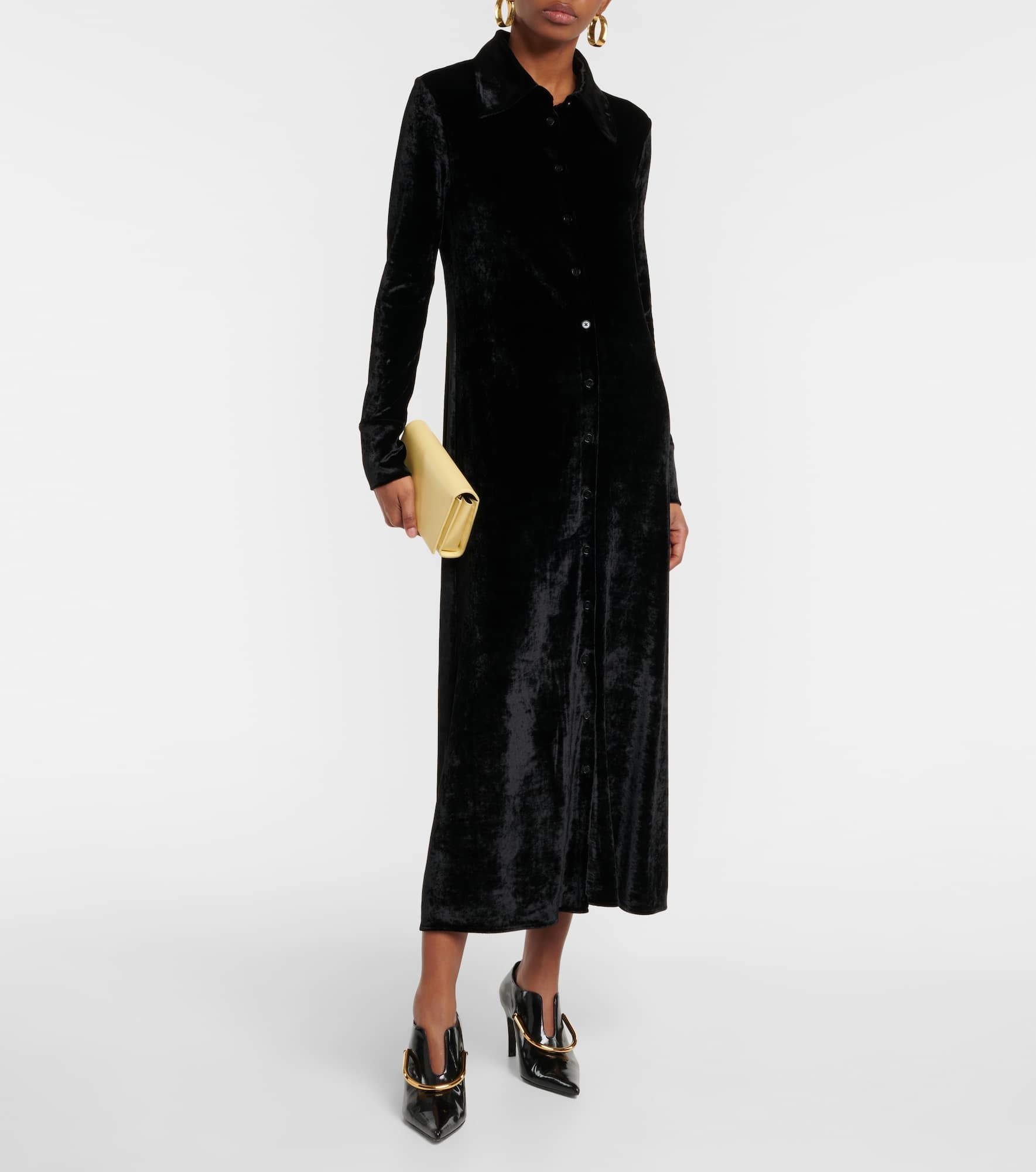 Velvet shirt dress - 2
