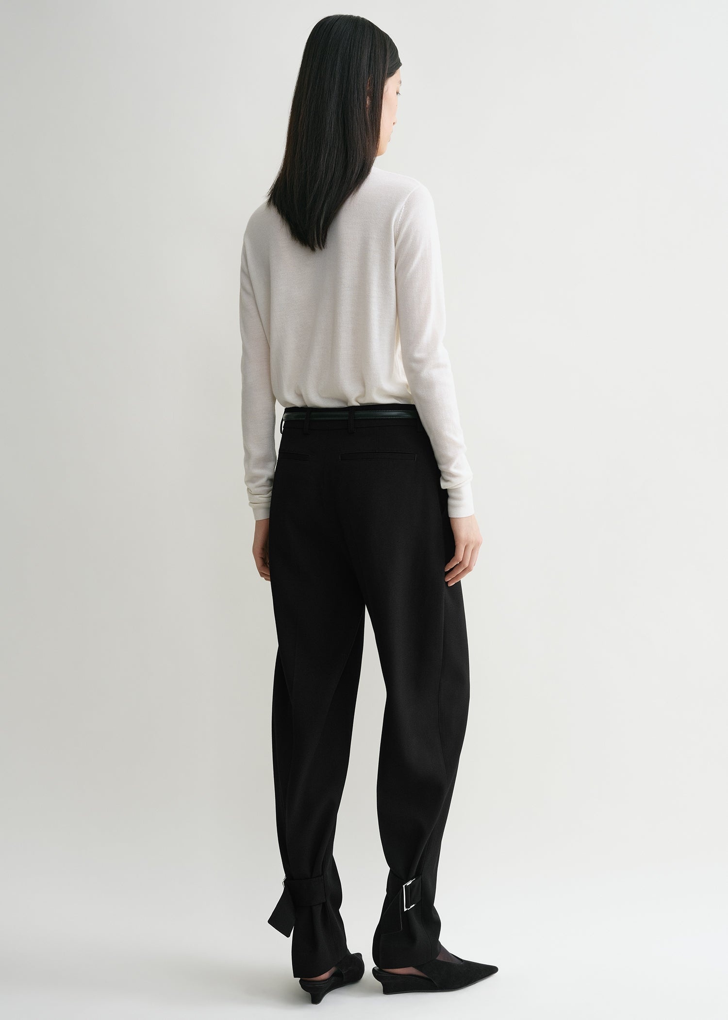 Buckled slouch trousers black - 4