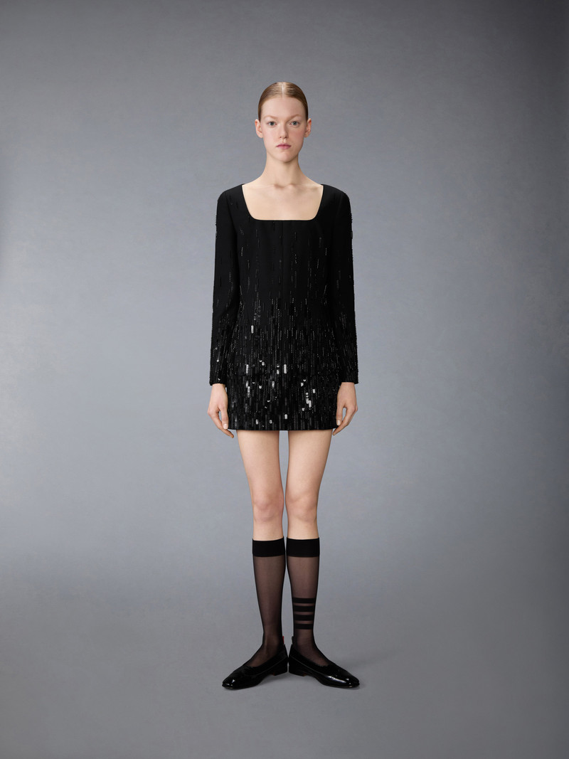 Thom Browne DEGRADE EMBROIDERED MINI SACK DRESS outlook