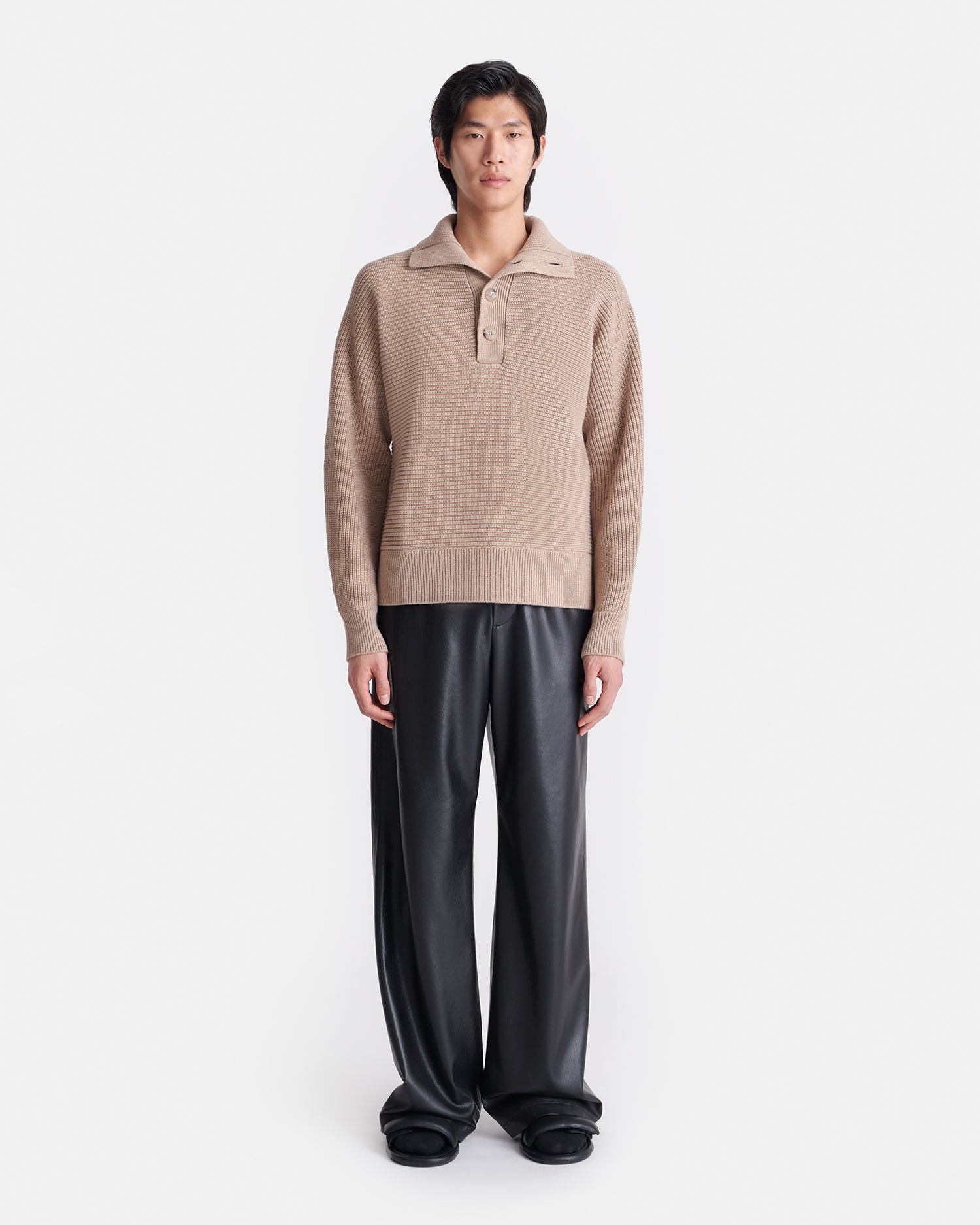 Cotton and Merino Wool Polo-Neck Sweater - 3