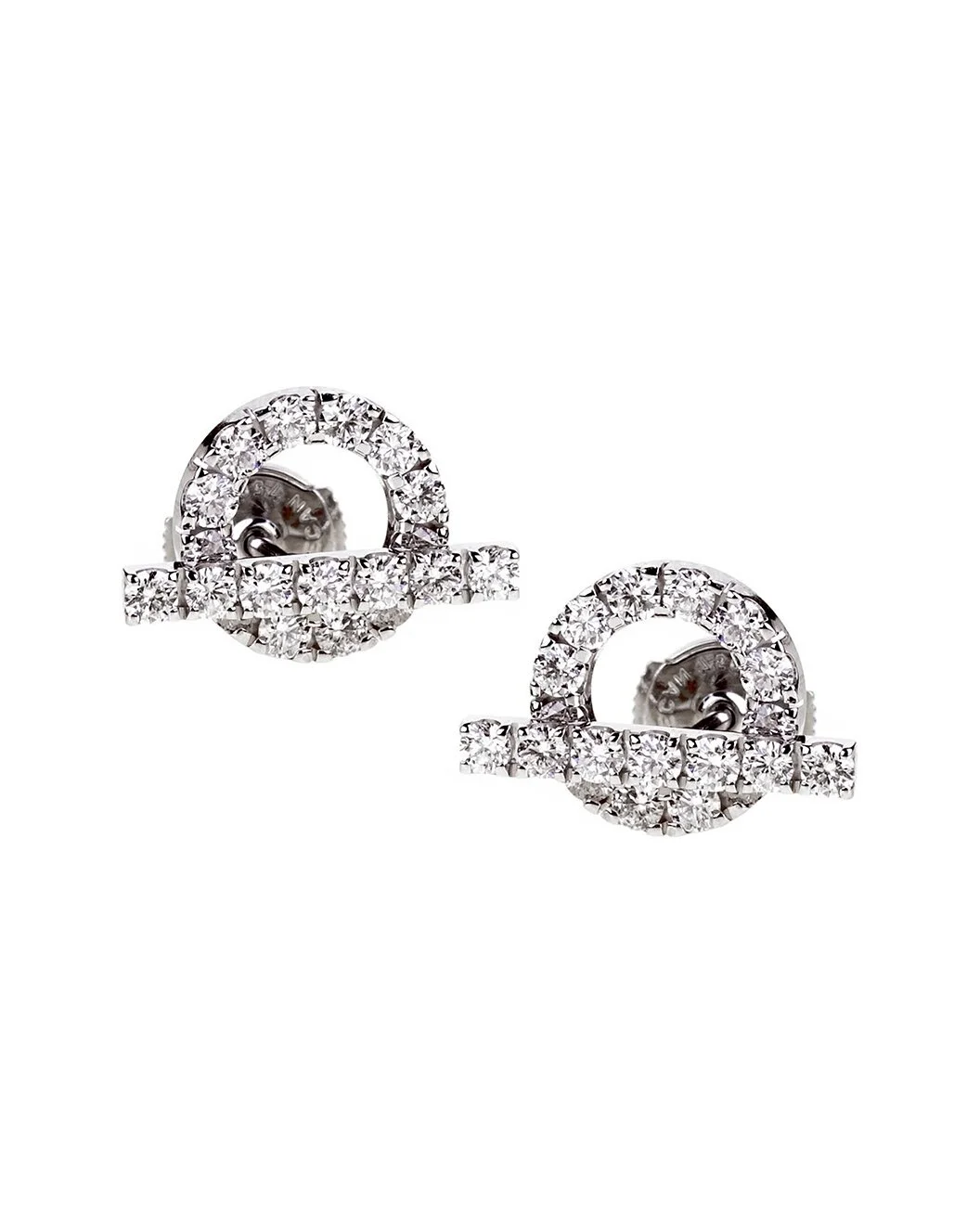 Hermès 18K 1.14 ct. tw. Diamond Finesse Studs (Authentic Pre-Loved) - 1
