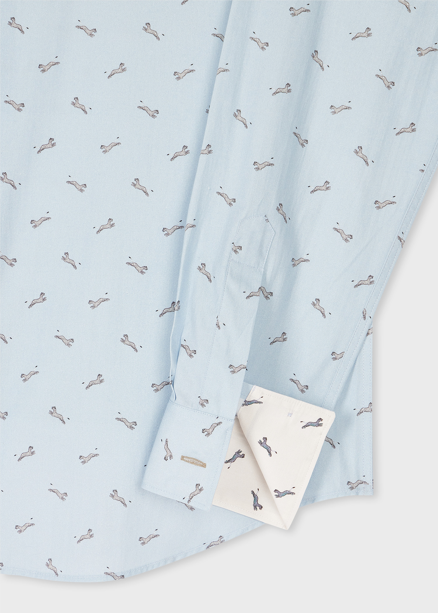 Light Blue Organic Cotton 'Leopard' Long-Sleeve Shirt - 2