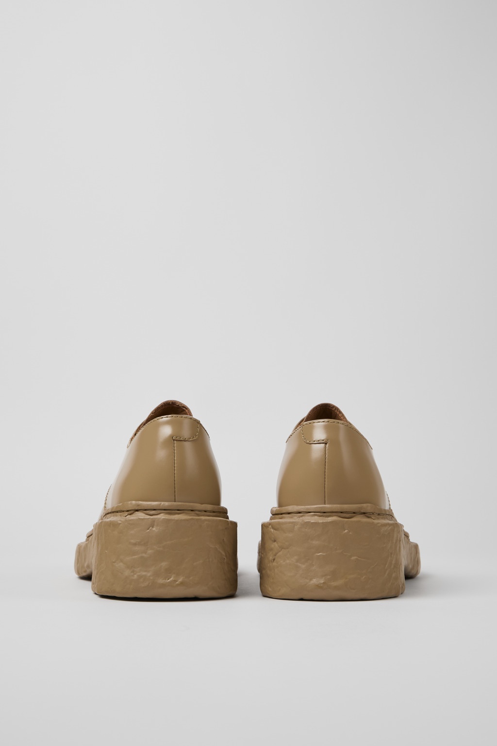 Beige Leather Bluchers - 3