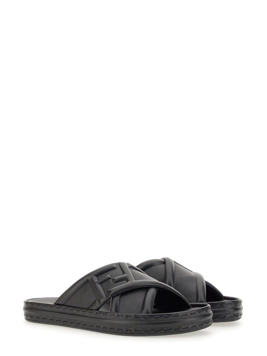 Fendi Men Black Leather Sandal - 3