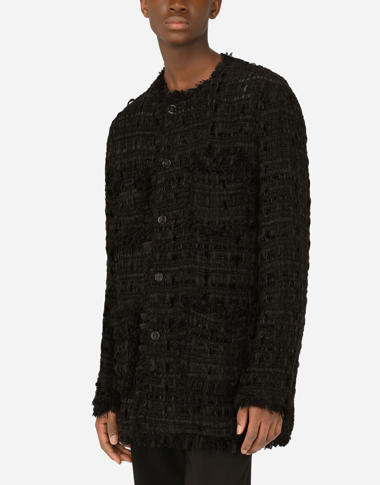 Short coat with woven strips - 4