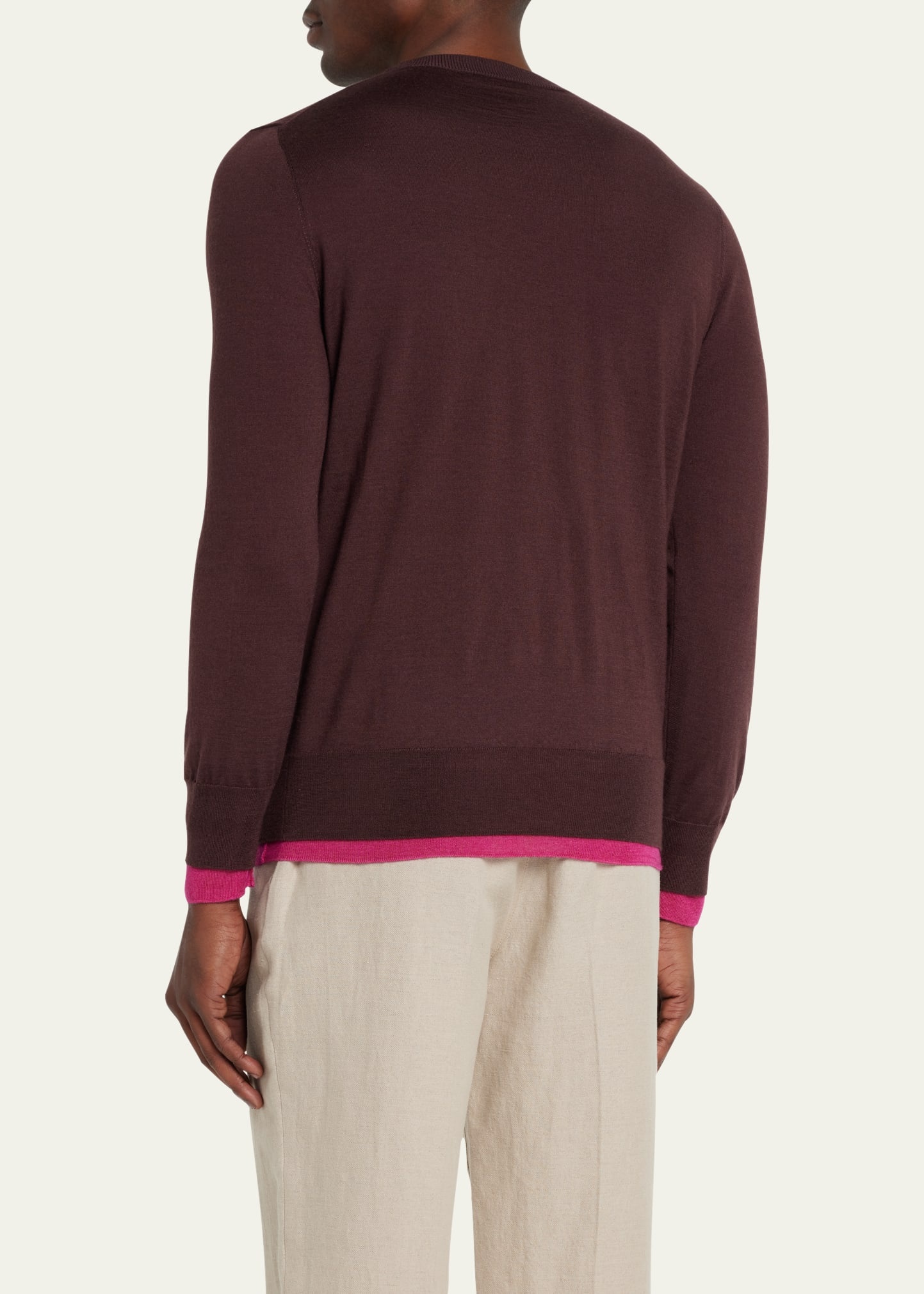 Men's Wells Cashmere-Silk Reversible Pullover Sweater - 3