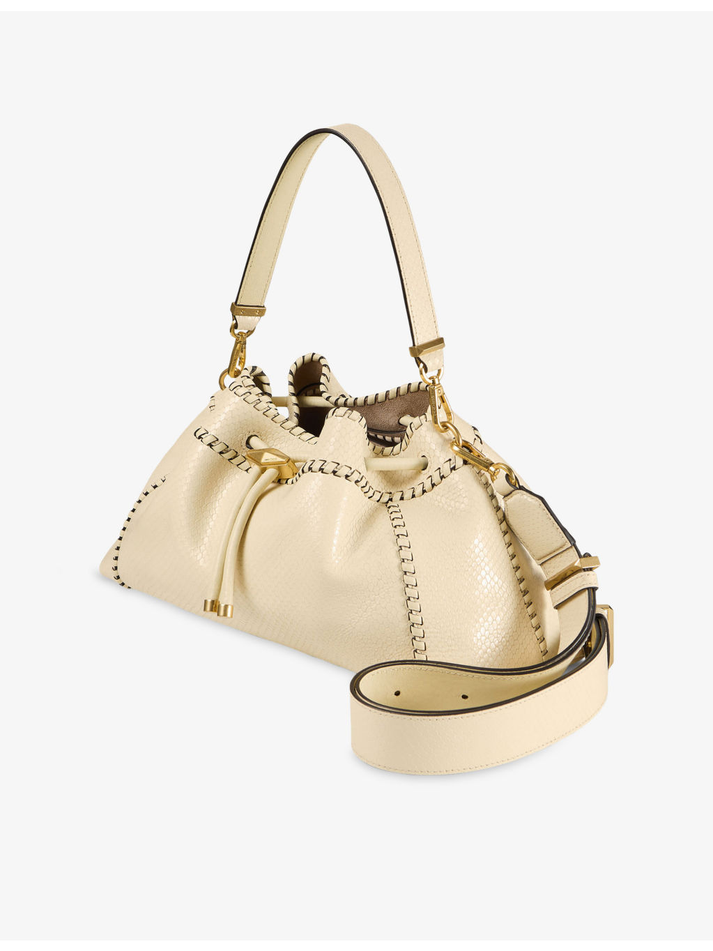Cinch Medium Snakeskin-Embossed Leather Shoulder Bag - 5