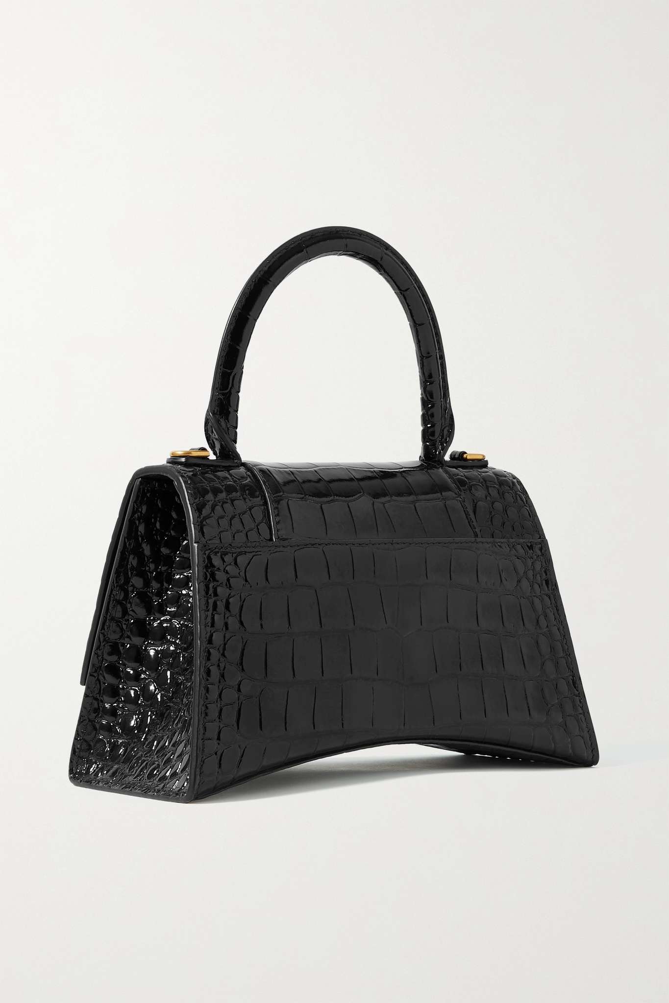 Hourglass small croc-effect leather tote - 3