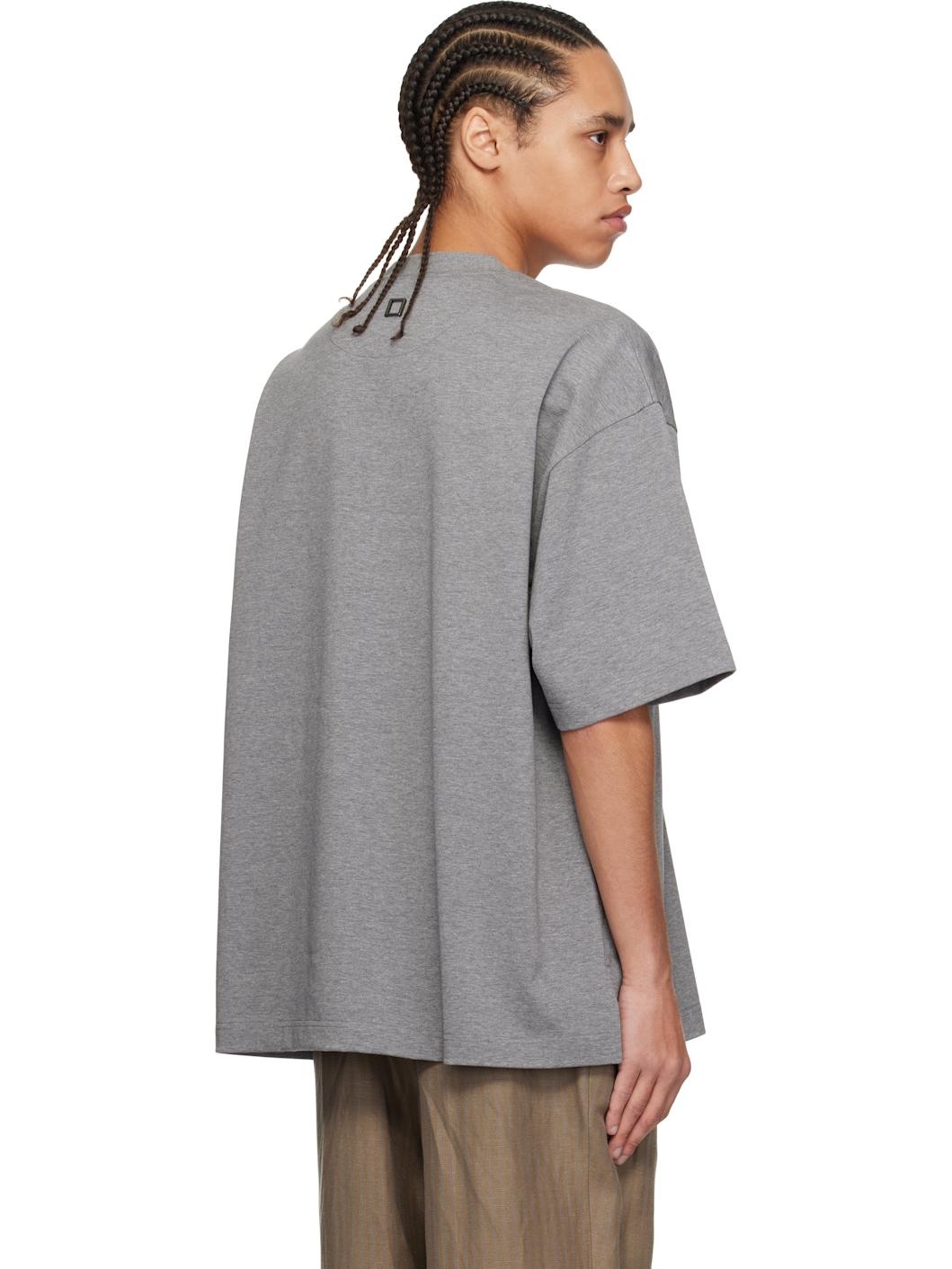 Gray Cotton Overfit T-Shirt - 3