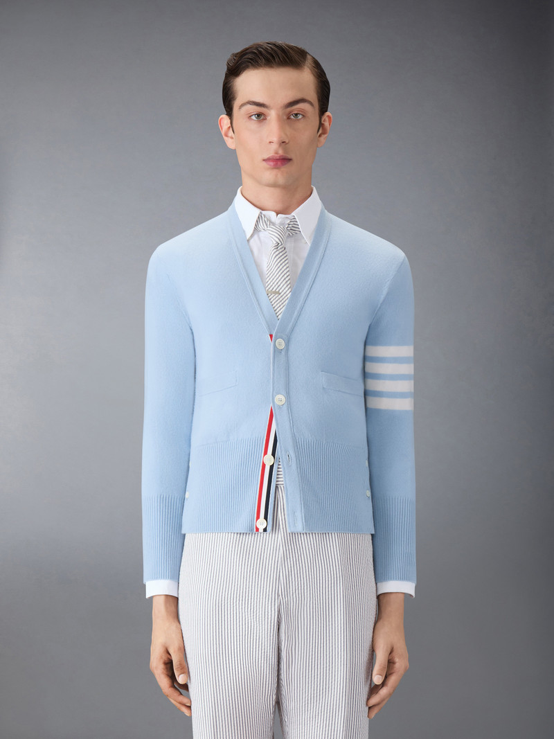 Thom Browne CLASSIC CASHMERE 4-BAR V-NECK CARDIGAN outlook