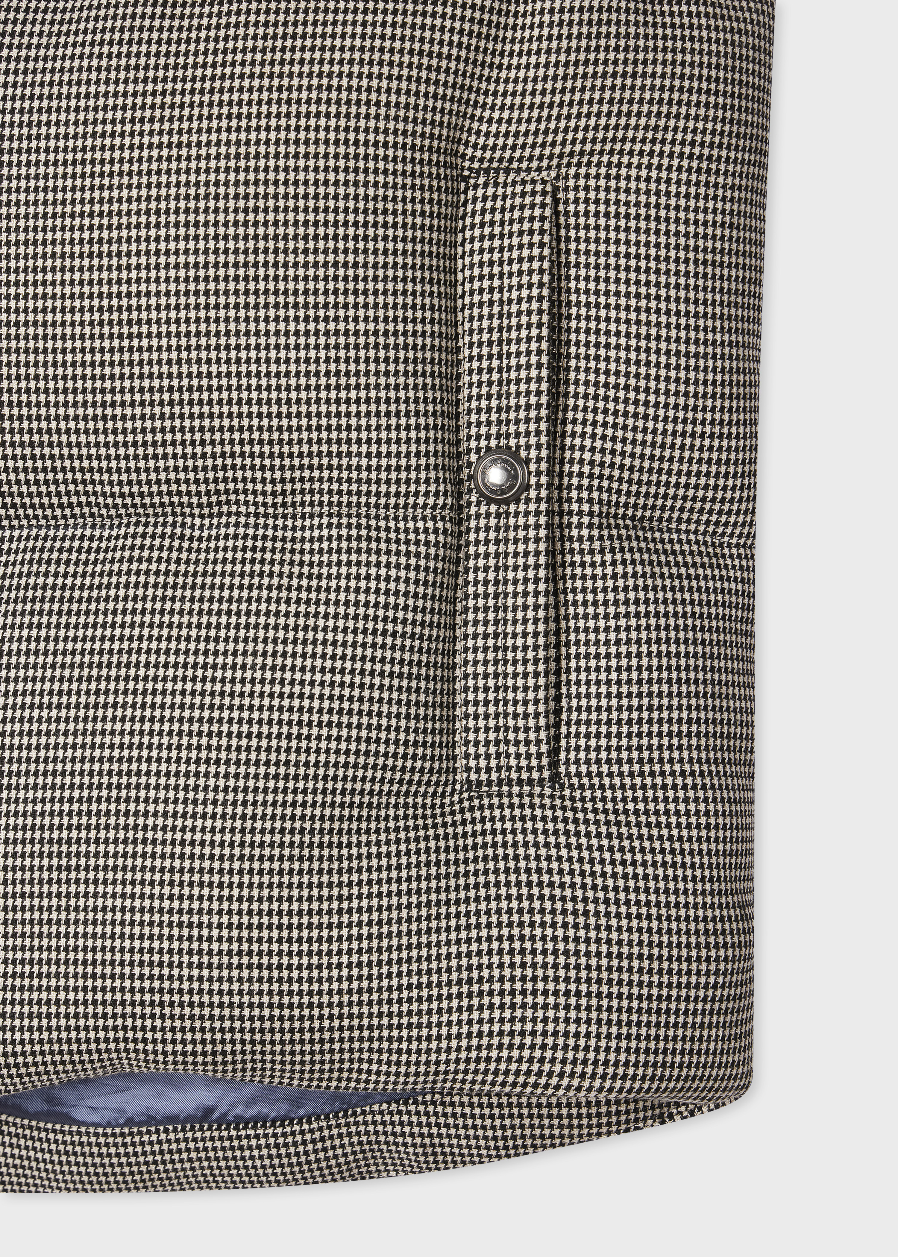 Black and White Houndstooth Down Gilet - 3