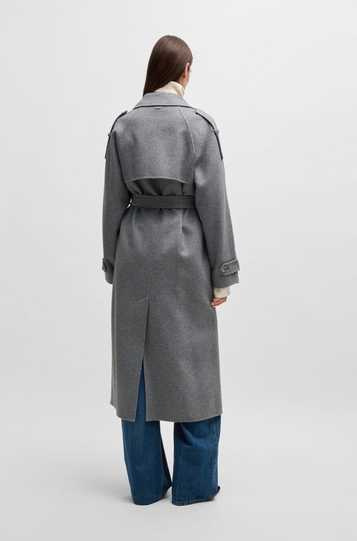 BELTED TRENCH COAT IN A WOOL BLEND - 4