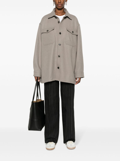 AMI Paris spread-collar wool-blend shirt jacket outlook