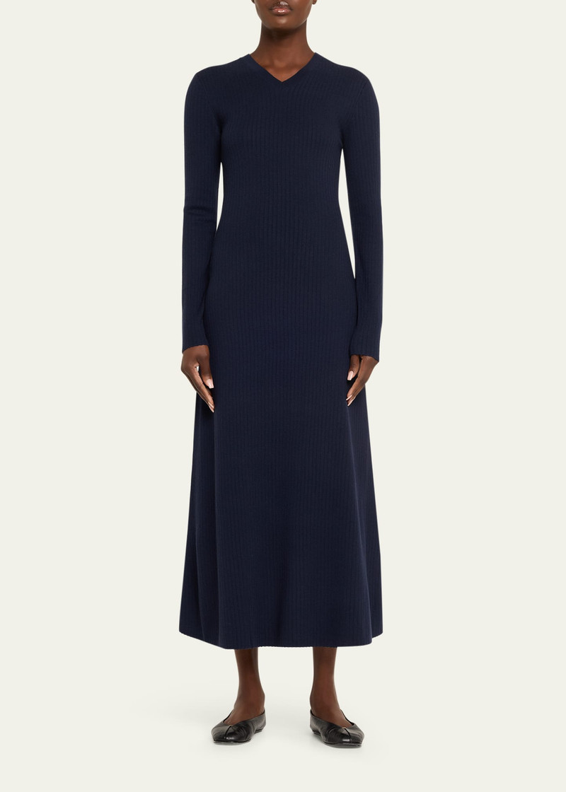 Theory Long-Sleeve Regal Wool Maxi Dress outlook