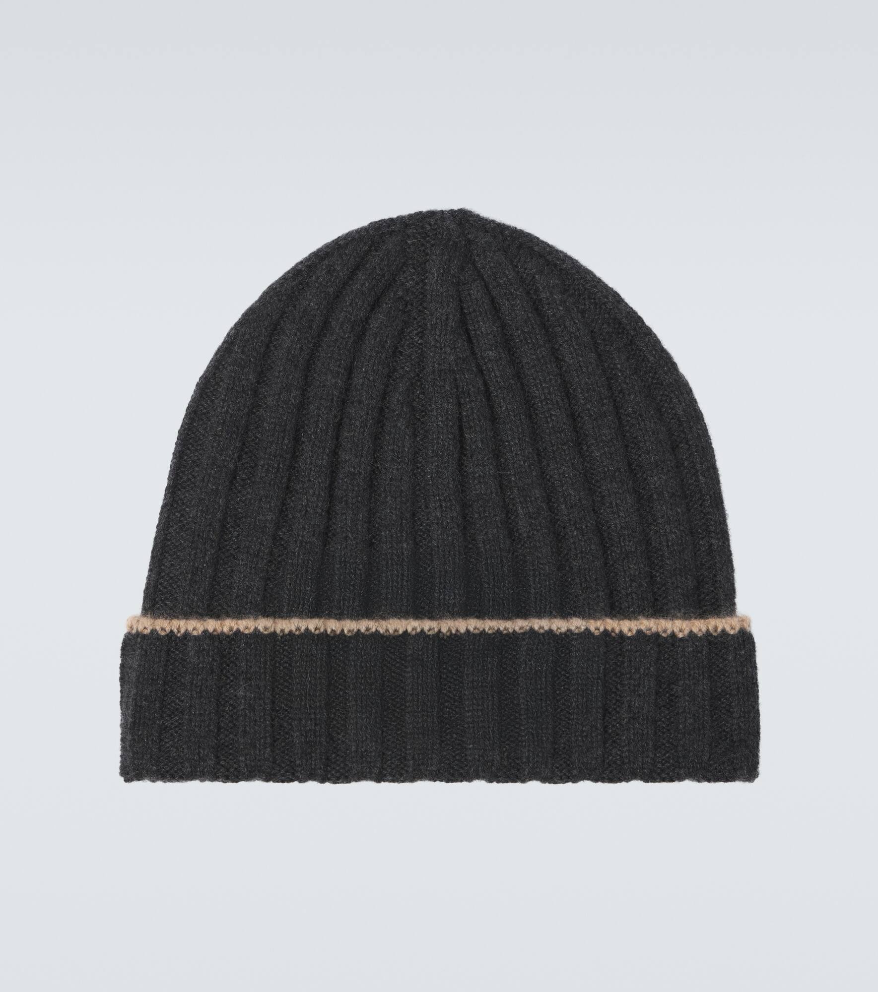 Ribbed-knit cashmere beanie - 1