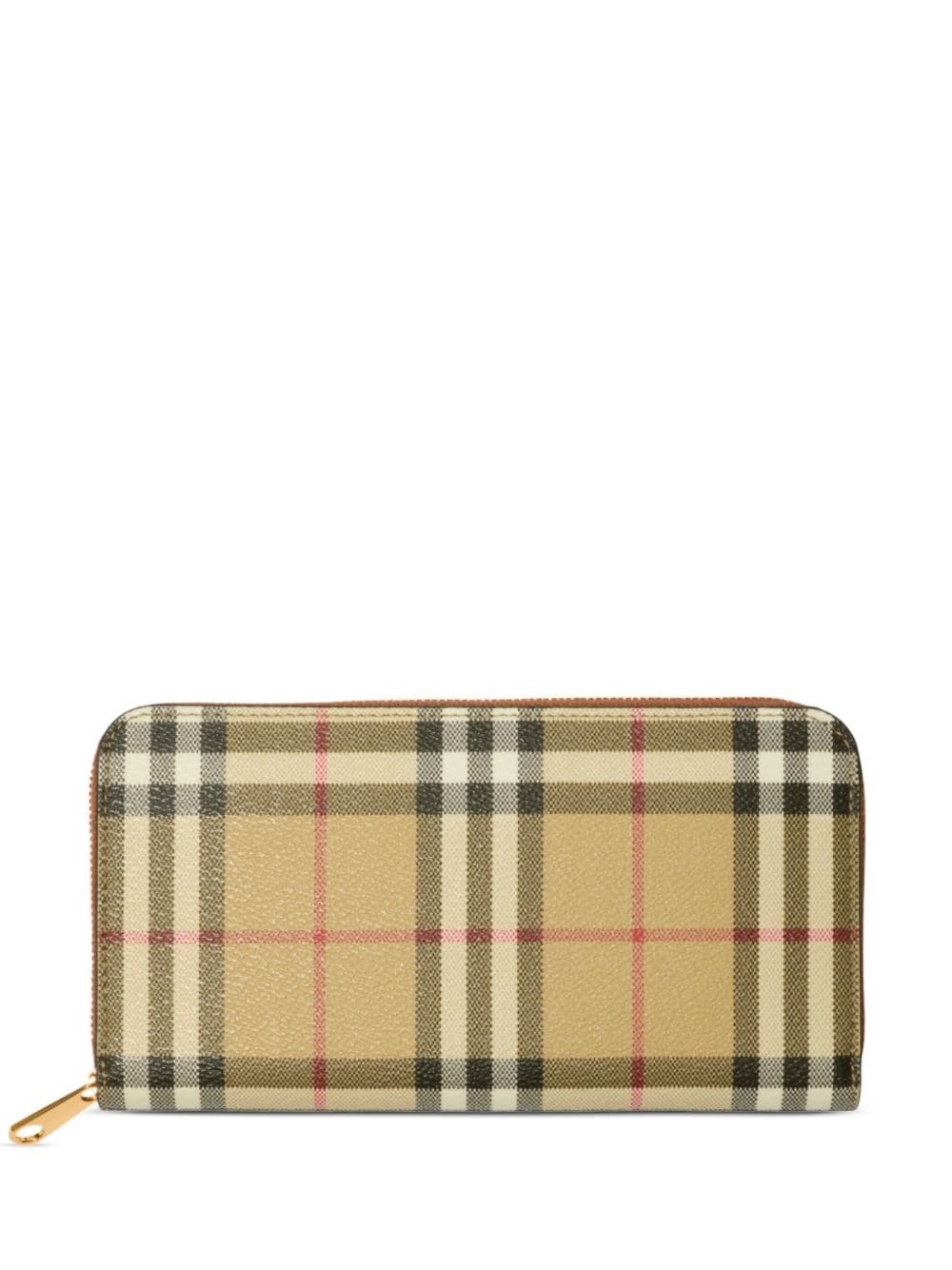 checkered zip-up wallet - 2