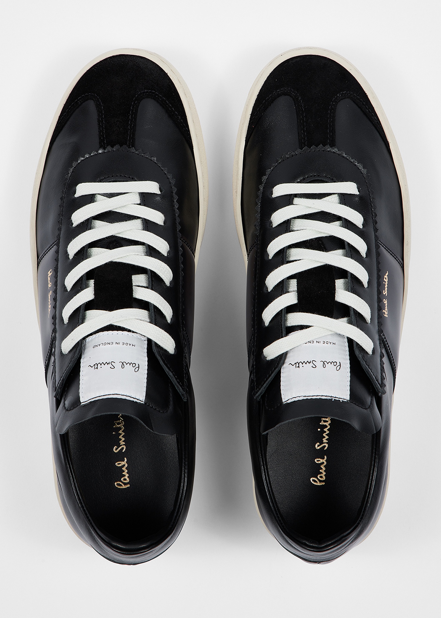 Black Leather 'Foley' Trainers - 3