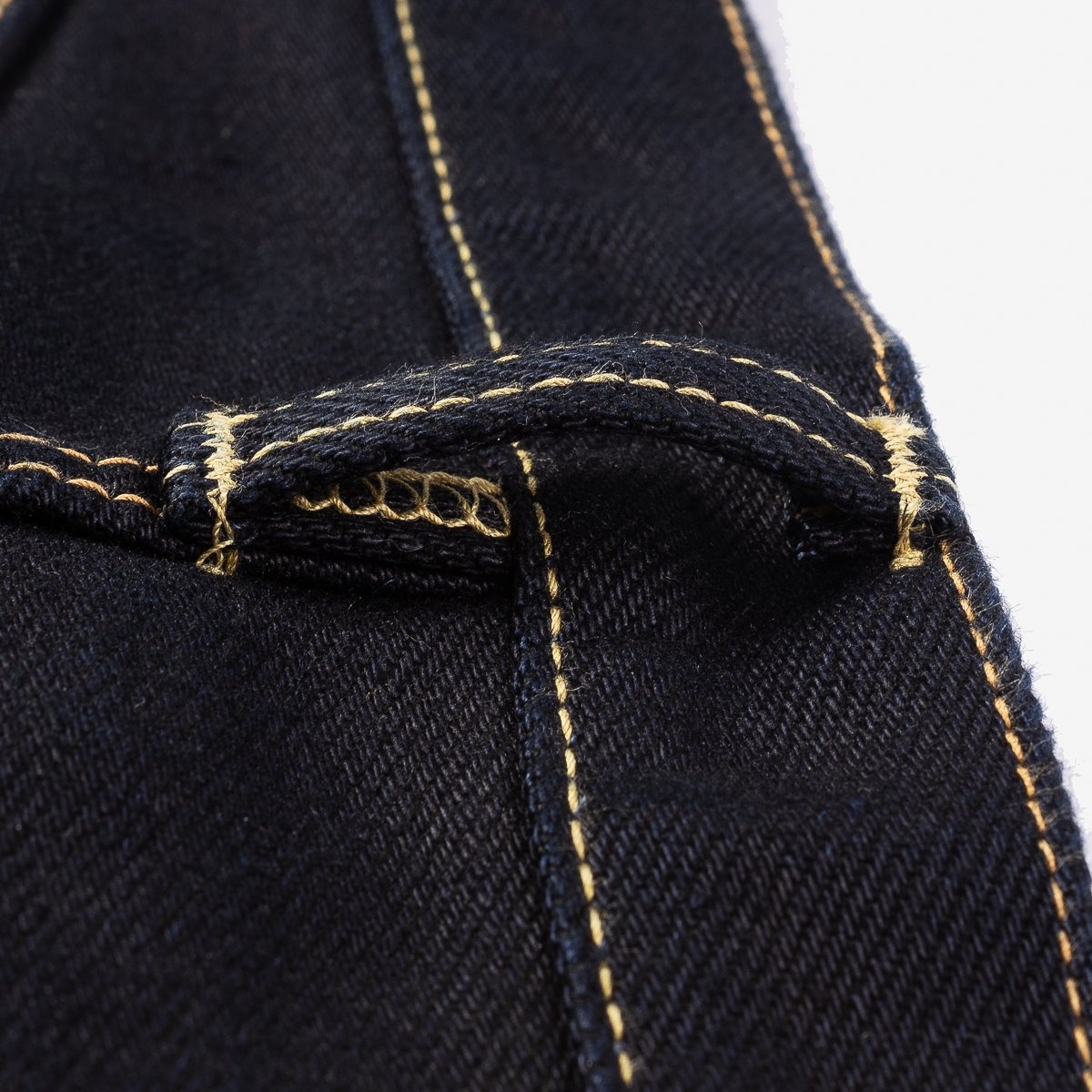 IH-634S-21ib 21oz Selvedge Denim Straight Cut Jeans - Indigo/Black - 14