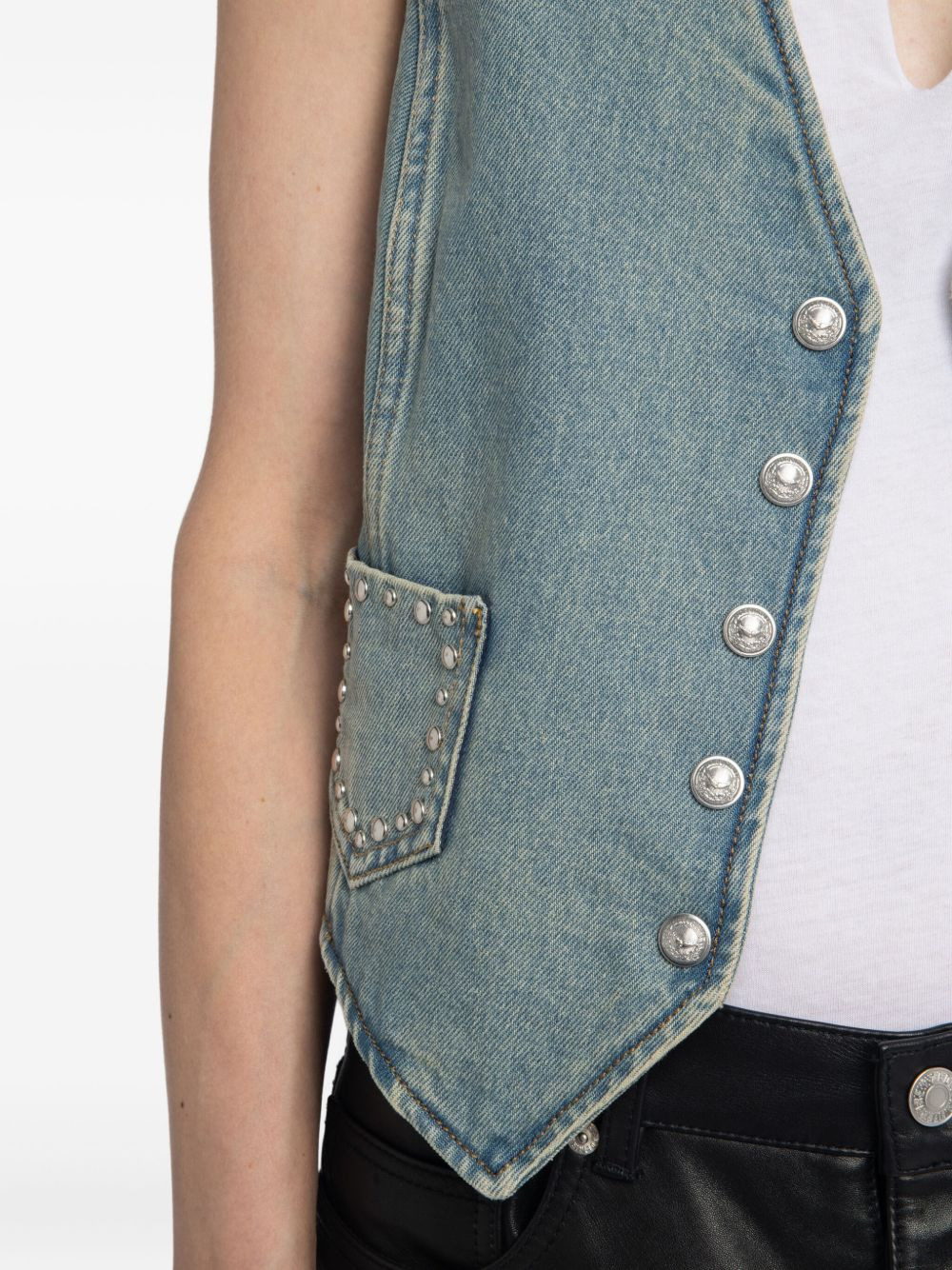 V-neck studded waistcoat - 5