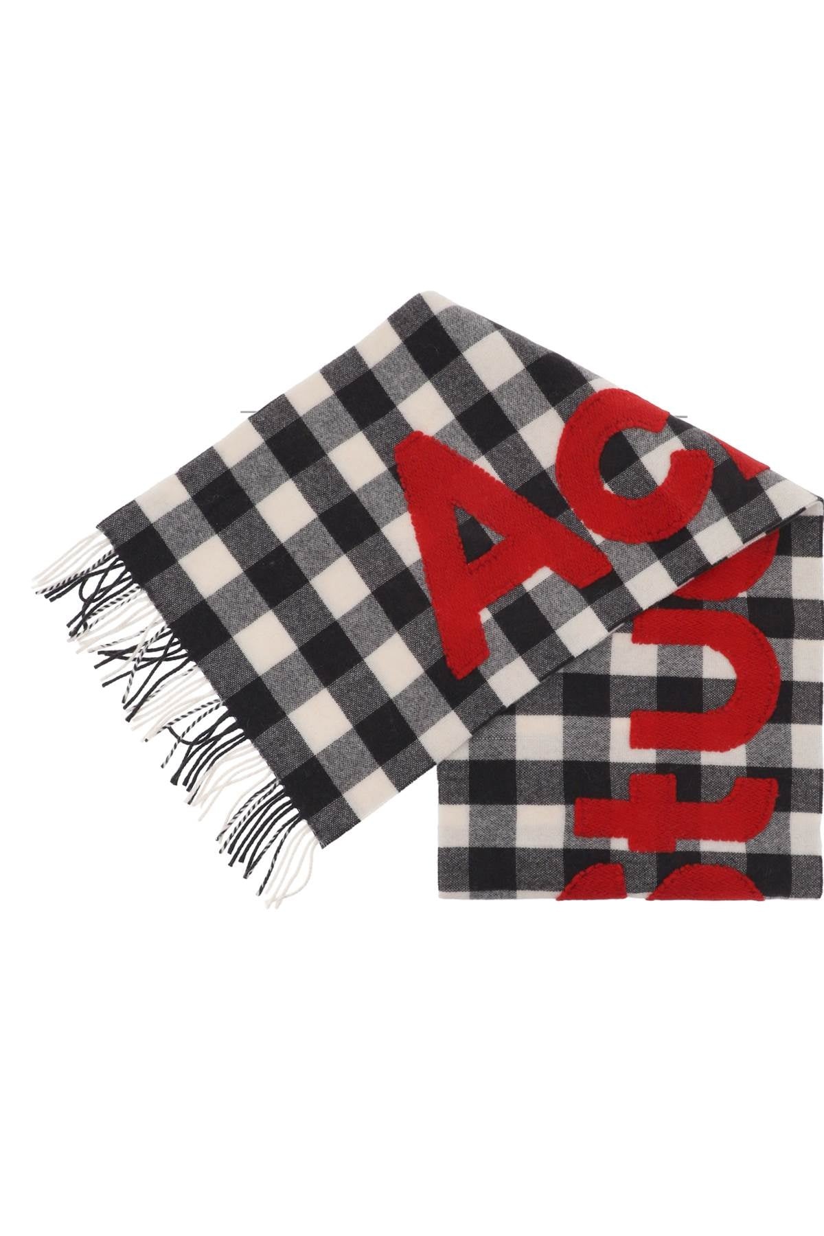 Acne Studios "Checked Scarf With Logo Pattern" Women - 3