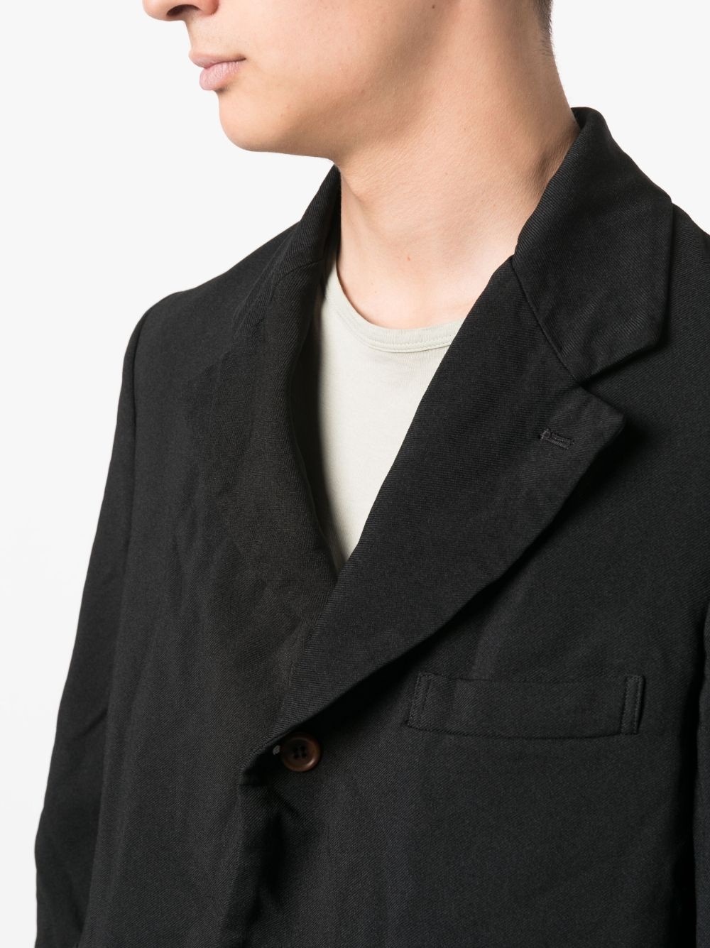 crease-effect single-breasted blazer - 5