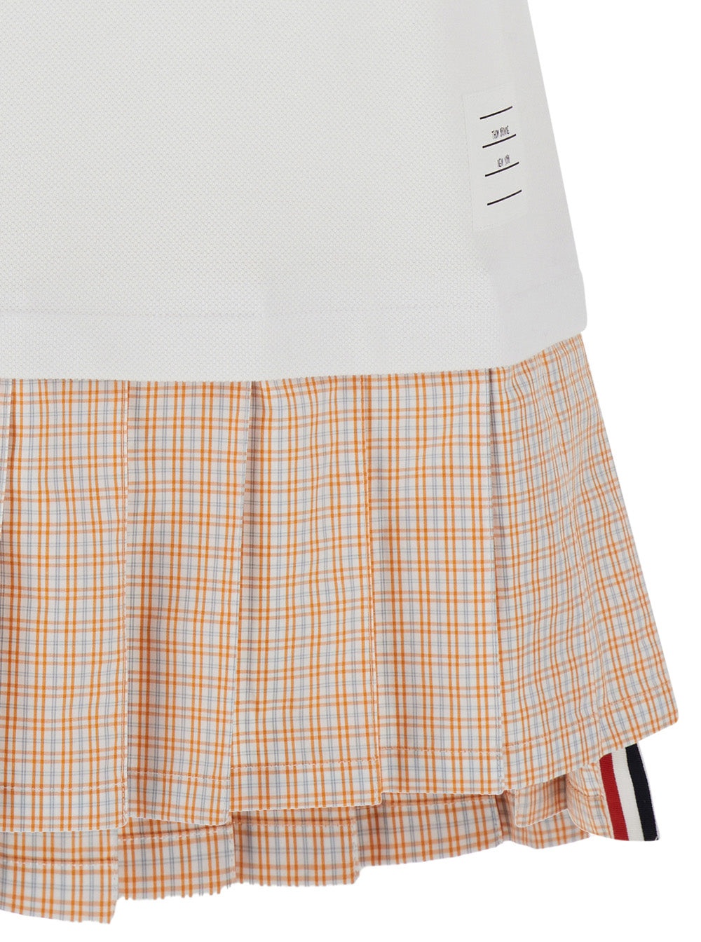 Thom Browne Women Mini White And Orange Polo Dress In Cotton Woman - 3