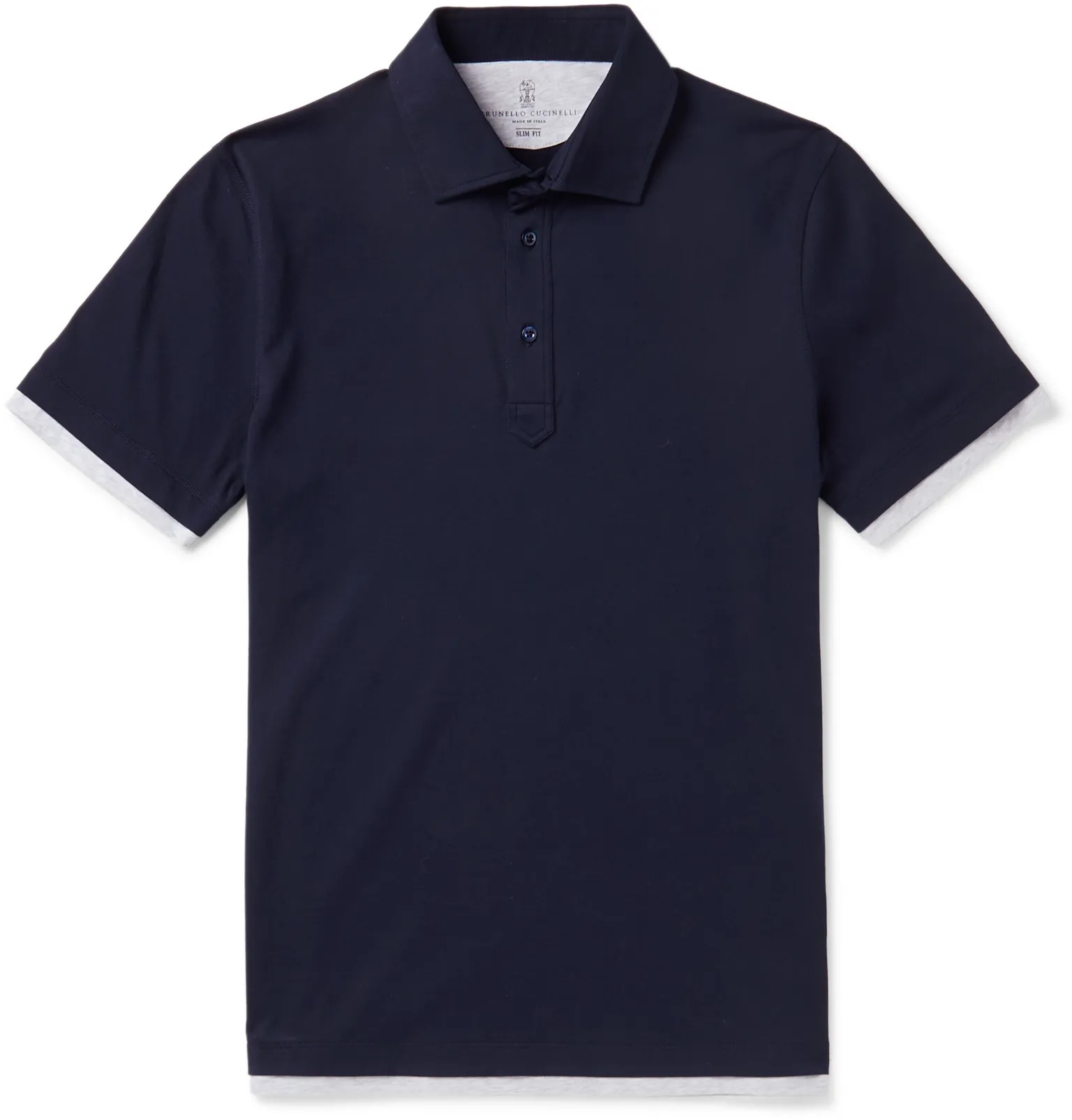 Slim-Fit Layered Cotton-Jersey Polo Shirt - 7