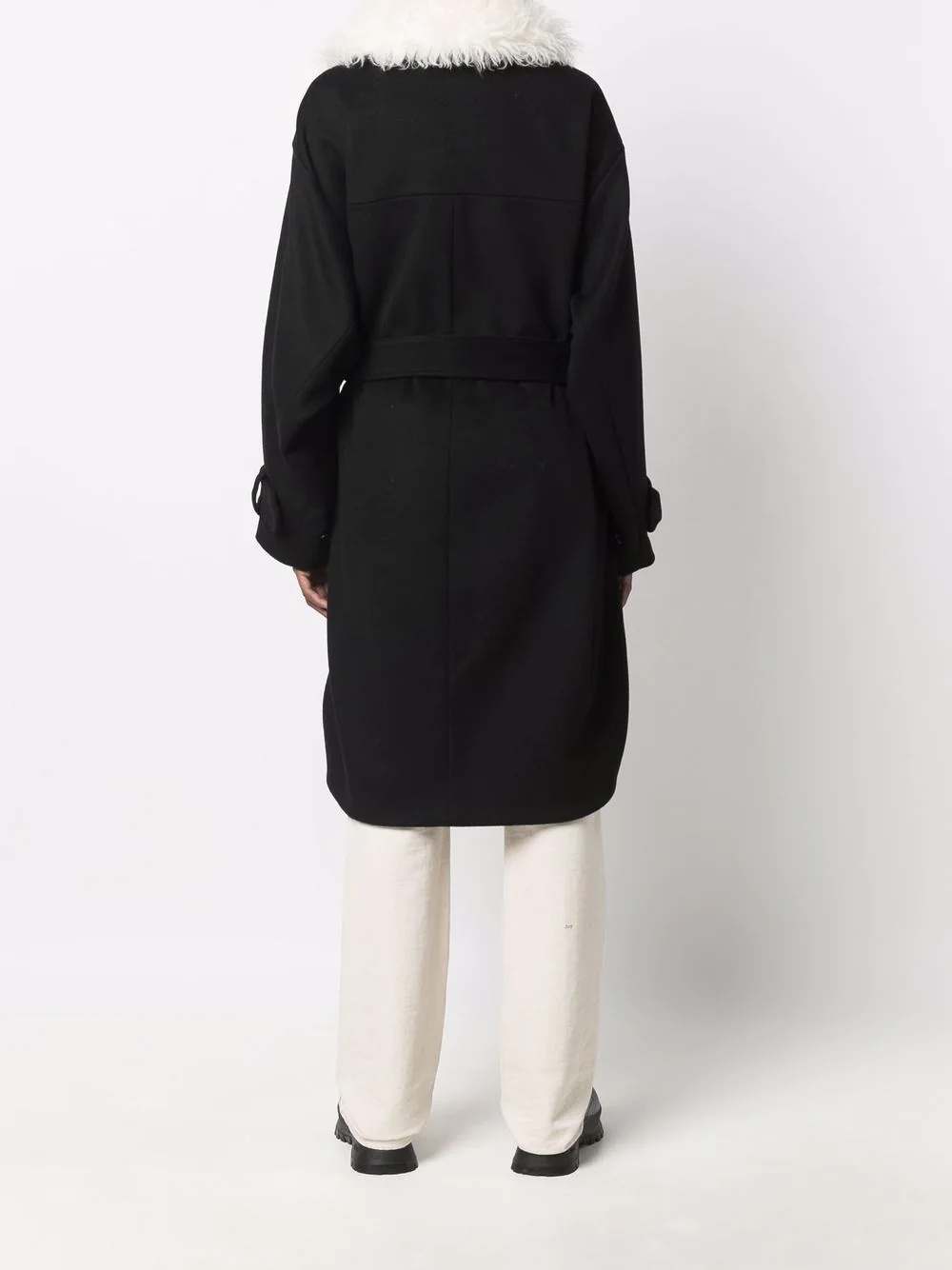 faux fur collar coat - 4