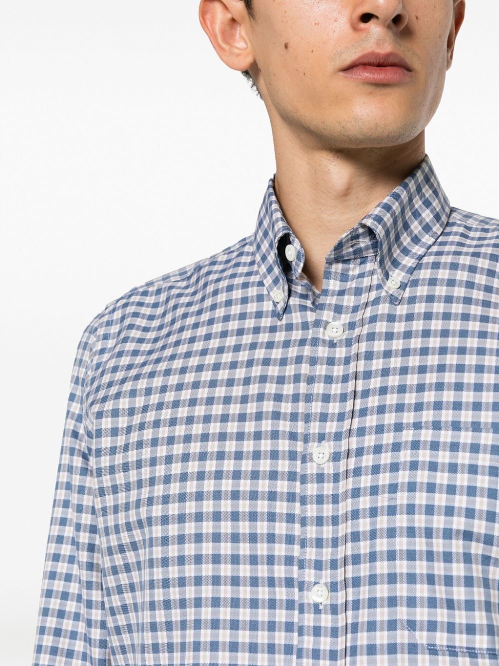 micro plaid-check pattern shirt - 5