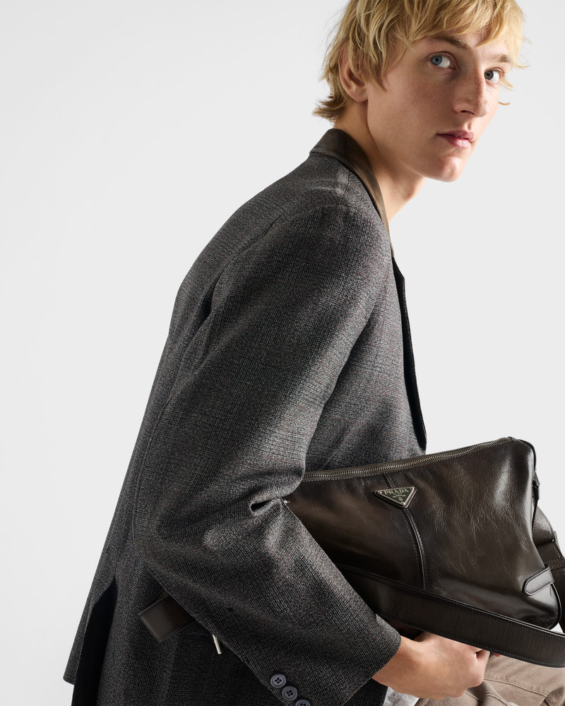 Prada Antiqued leather zipper shoulder bag outlook